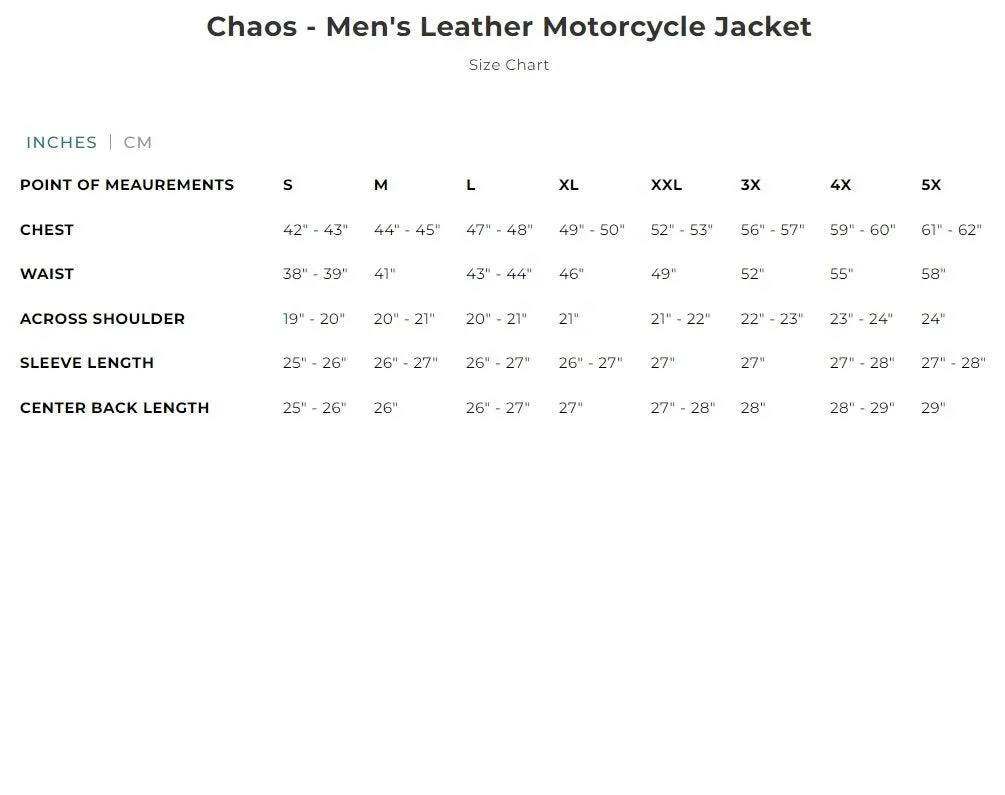 FIrst Mfg Chaos - Men's Leather Motorcycle Jacket