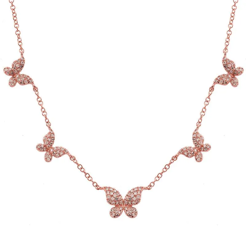 Five Butterflies Diamond Necklace