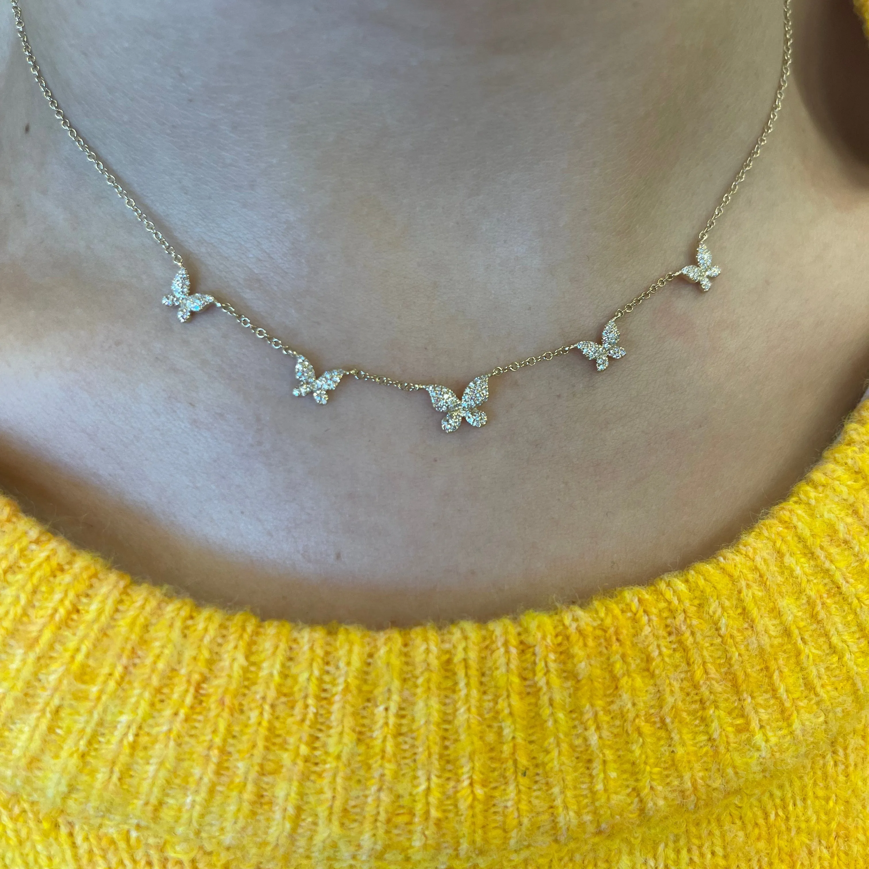 Five Butterflies Diamond Necklace