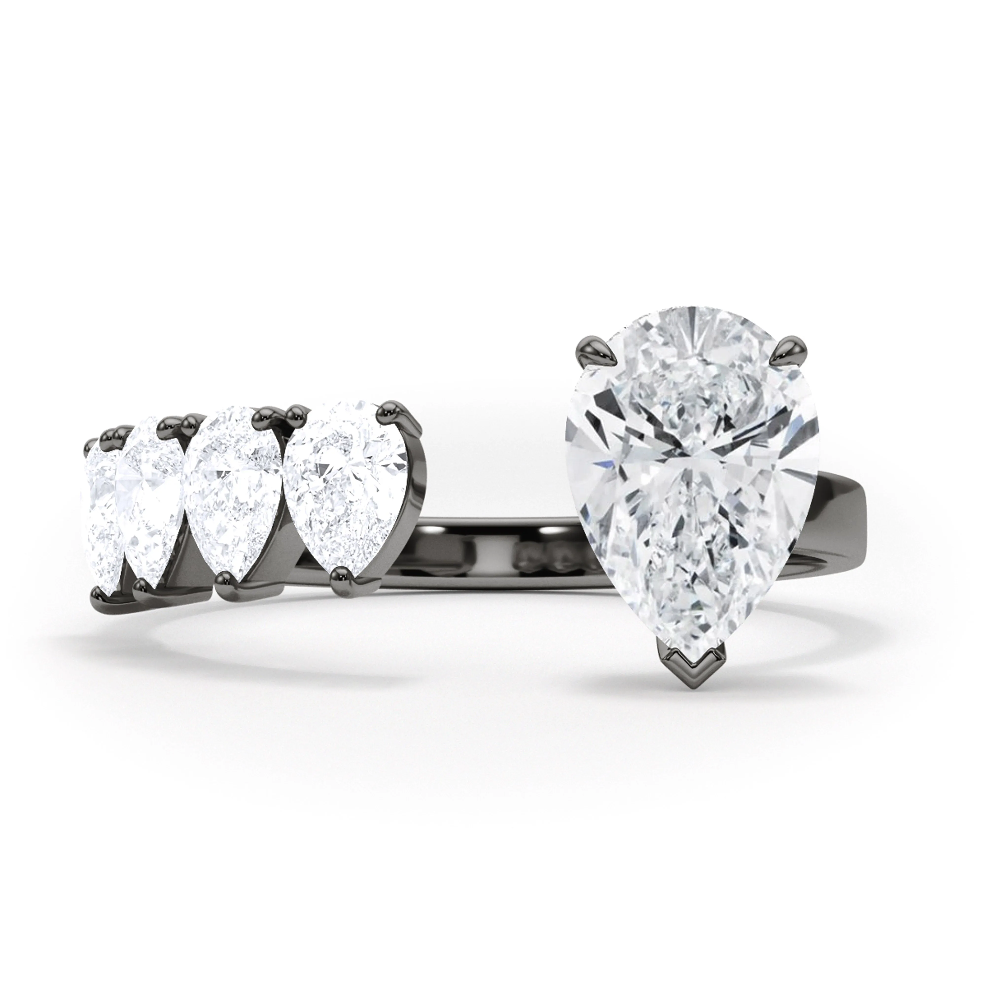 Floating  Pear Cut Diamond Ring