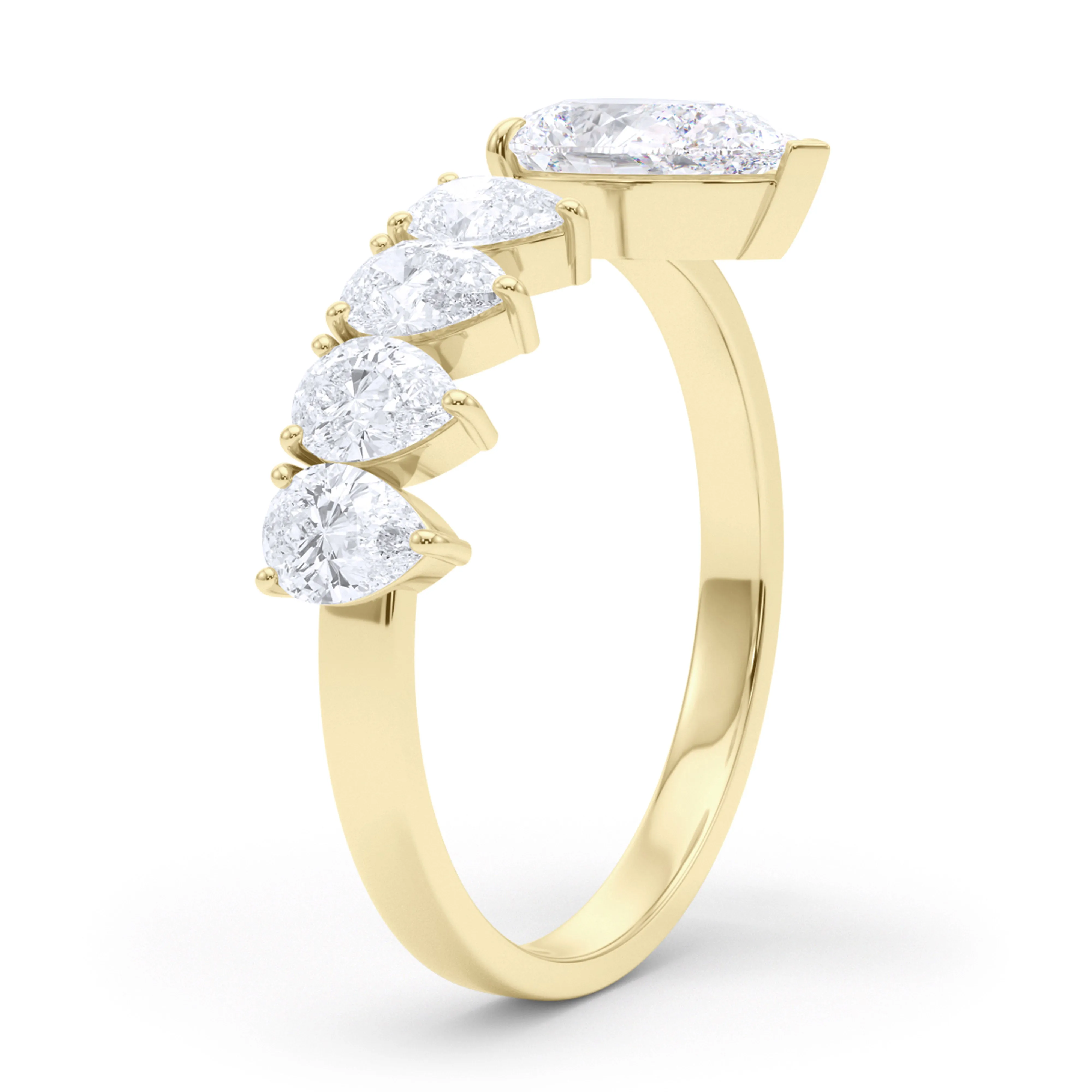 Floating  Pear Cut Diamond Ring