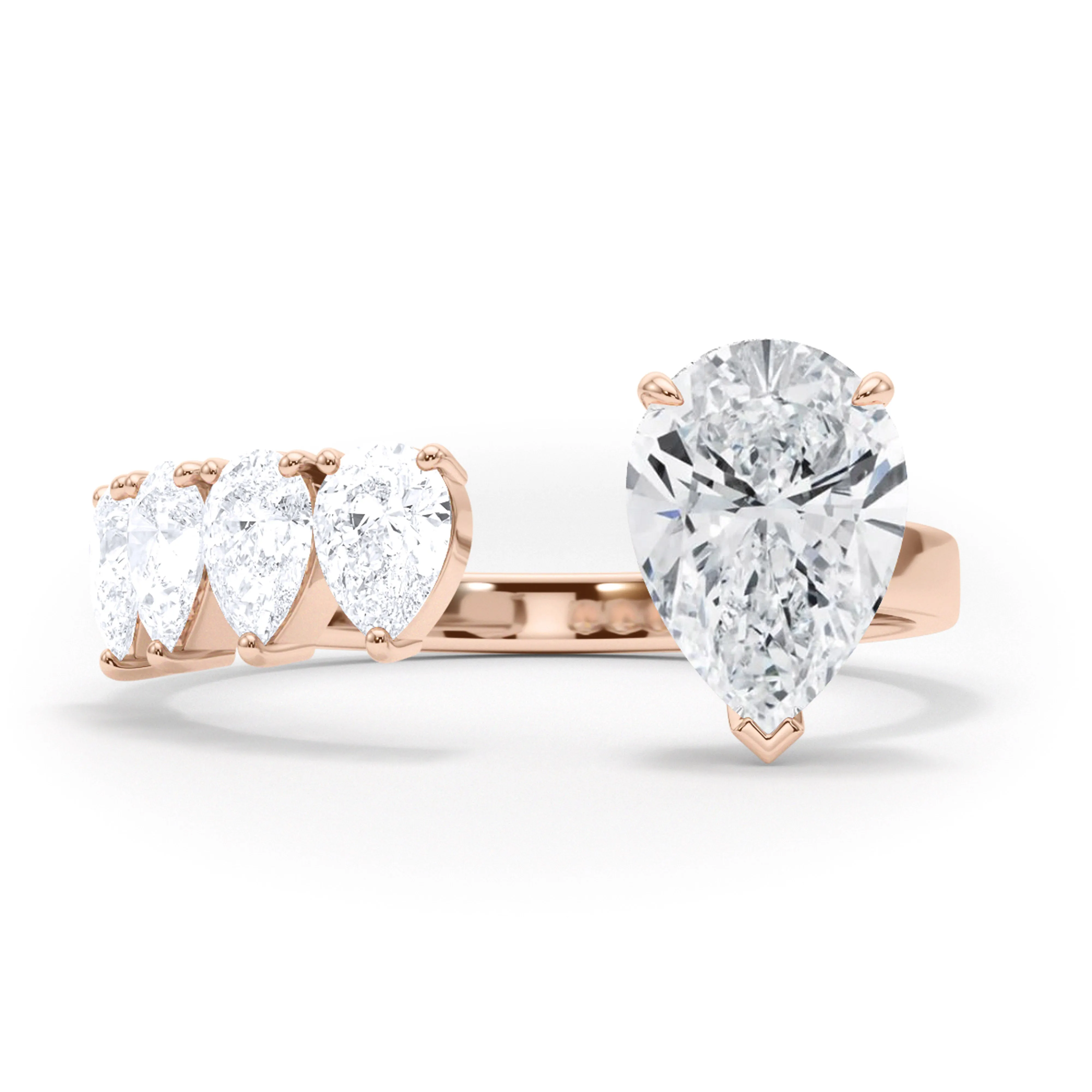 Floating  Pear Cut Diamond Ring