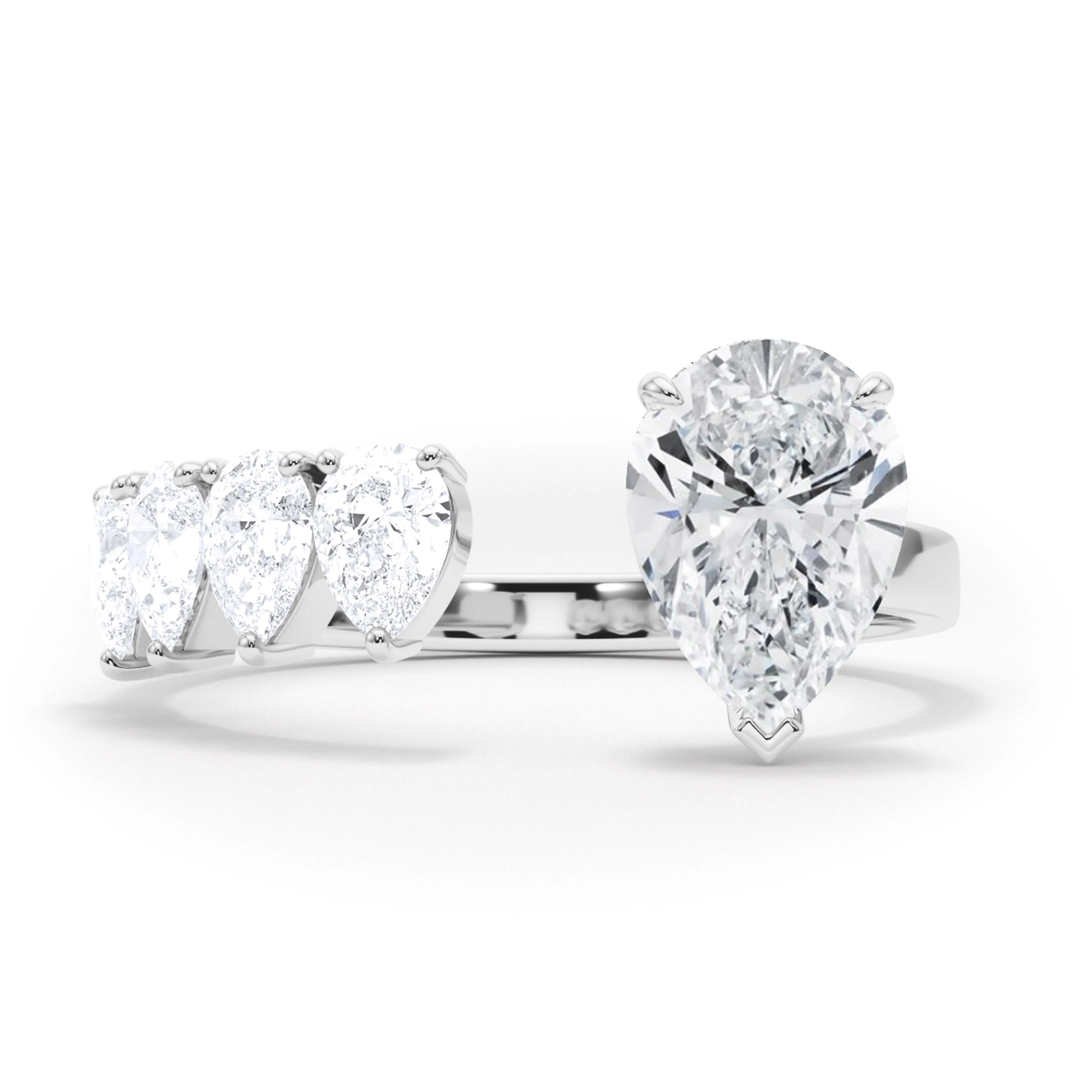 Floating  Pear Cut Diamond Ring