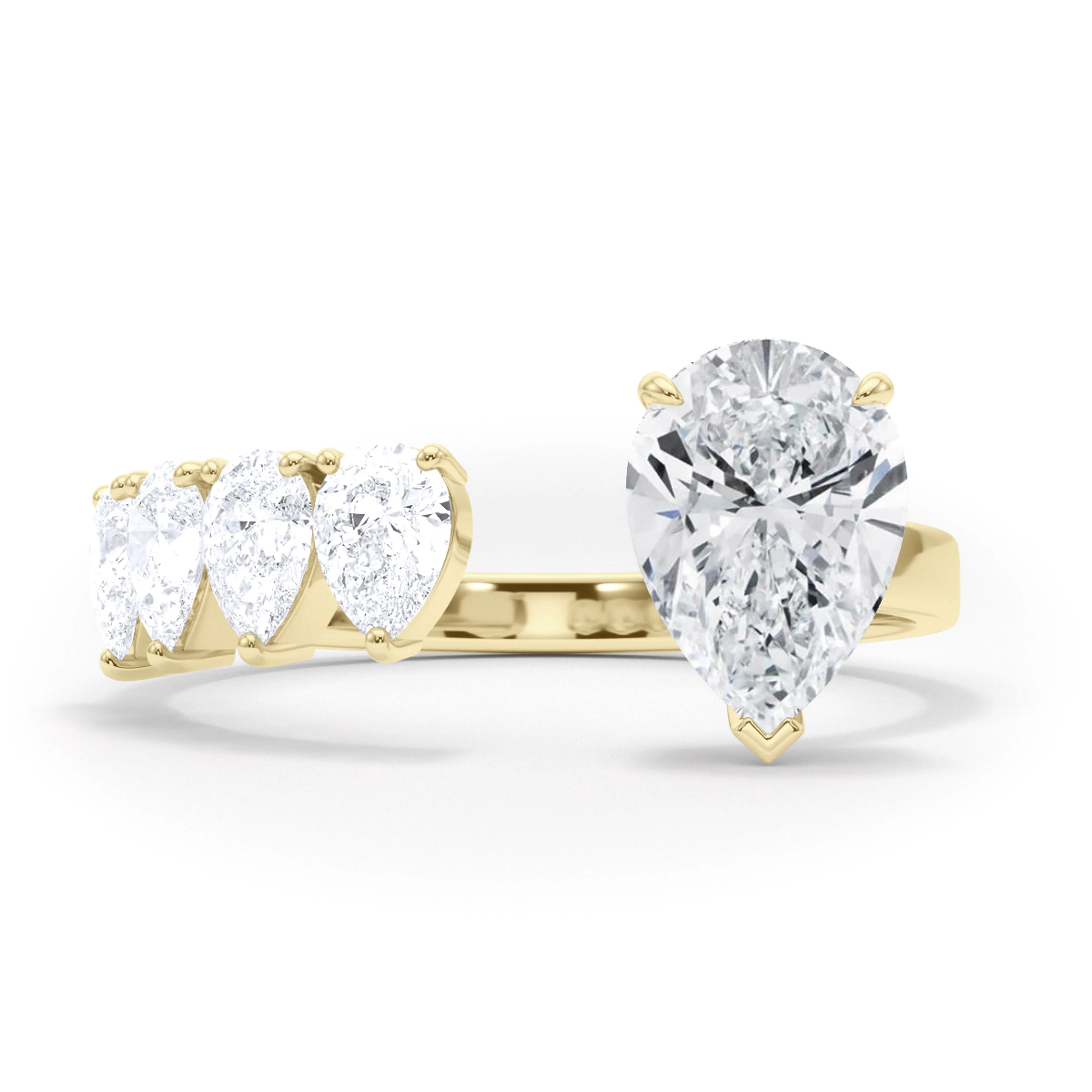 Floating  Pear Cut Diamond Ring