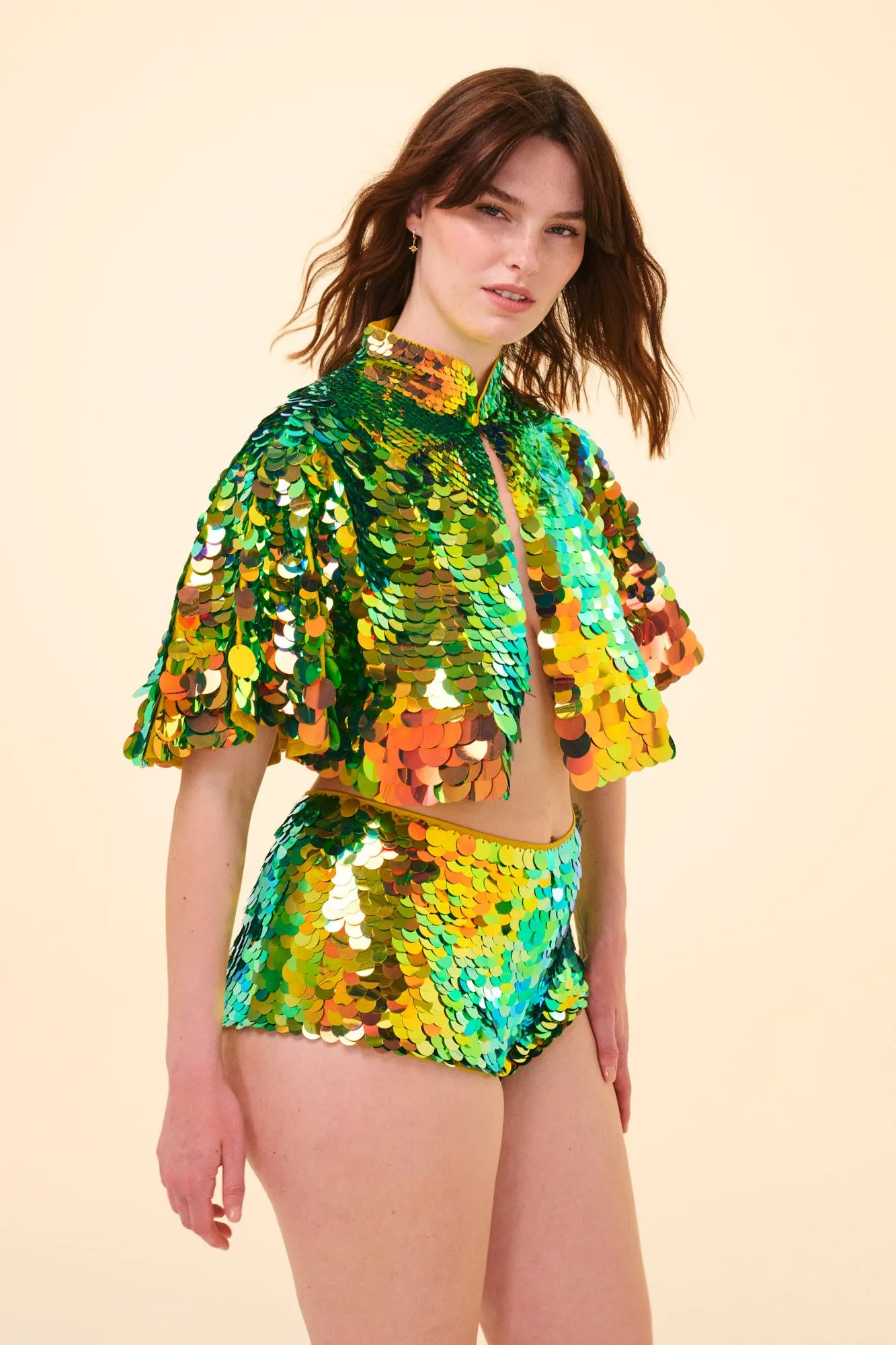 GIGI SEQUIN HOTPANTS - CITRUS