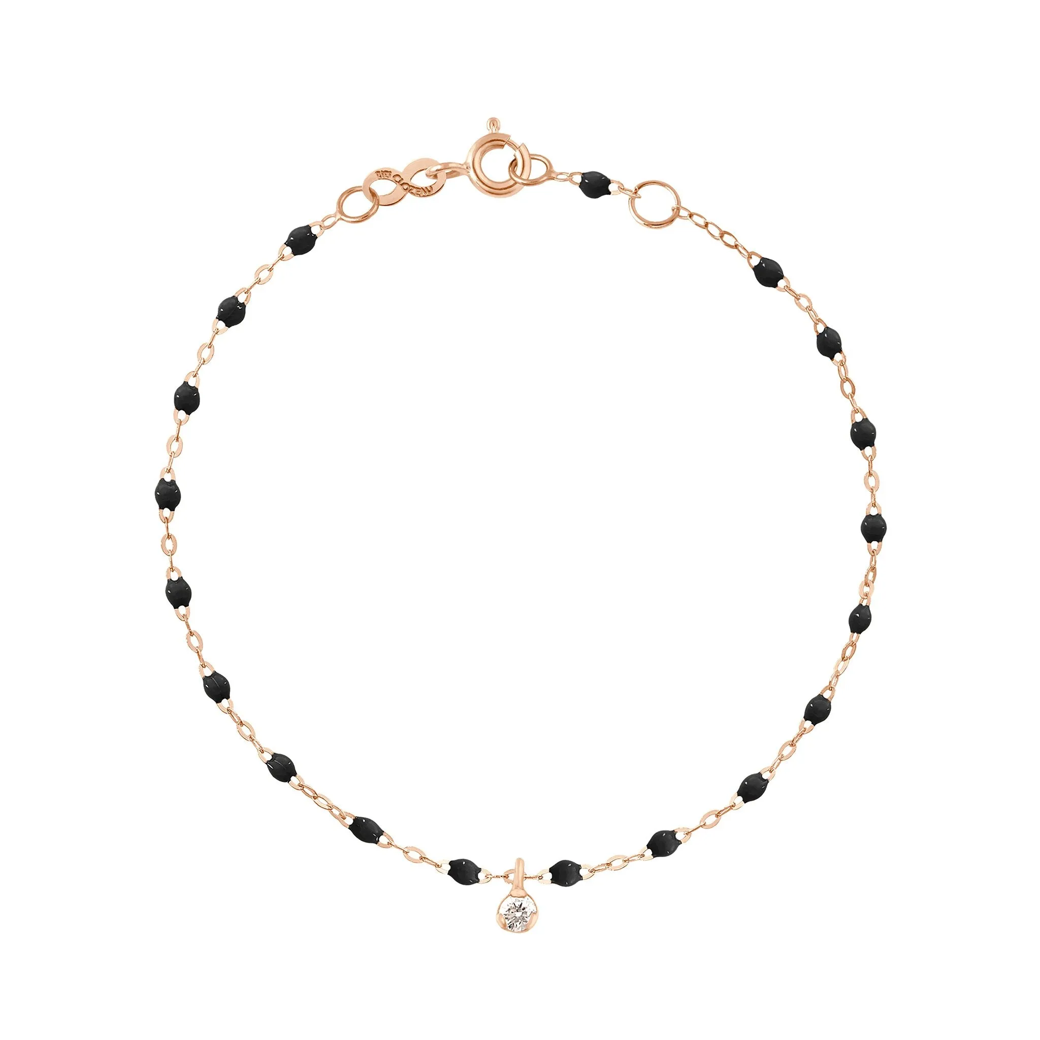 Gigi Supreme 1 Diamond Bracelet, Black, Rose Gold, 6.7"