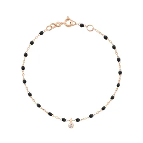 Gigi Supreme 1 Diamond Bracelet, Black, Rose Gold, 6.7"