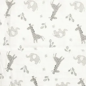 Giraffe & Elephant Swaddle Muslin