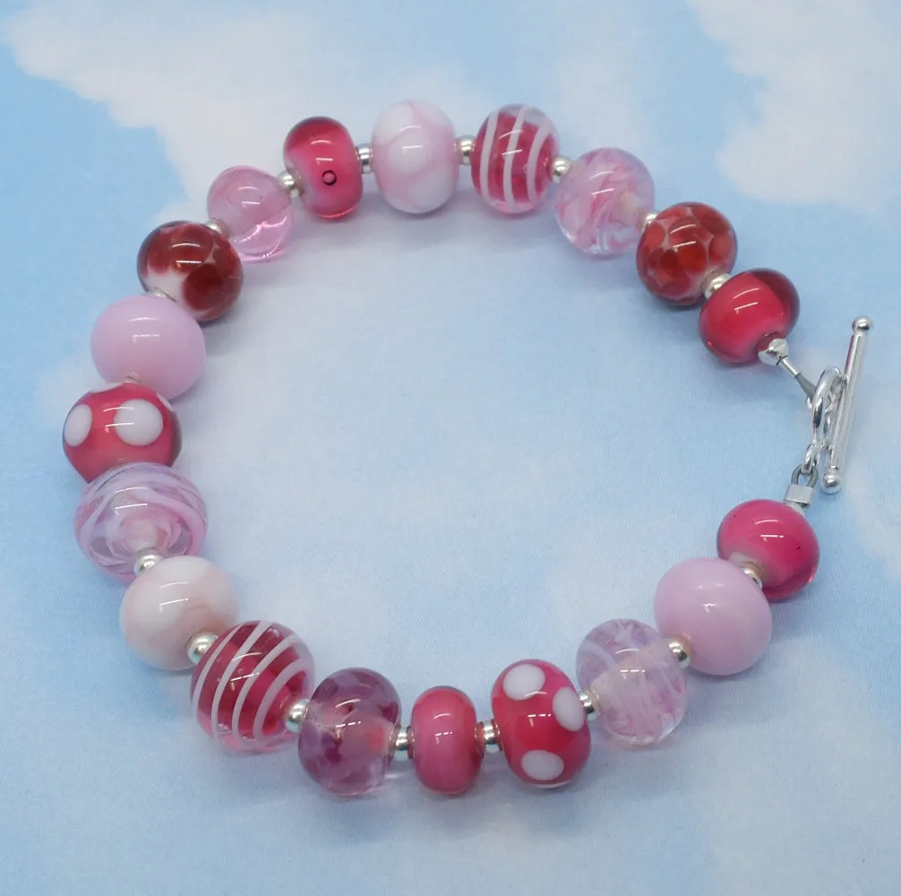 girly pink mini bead bracelet