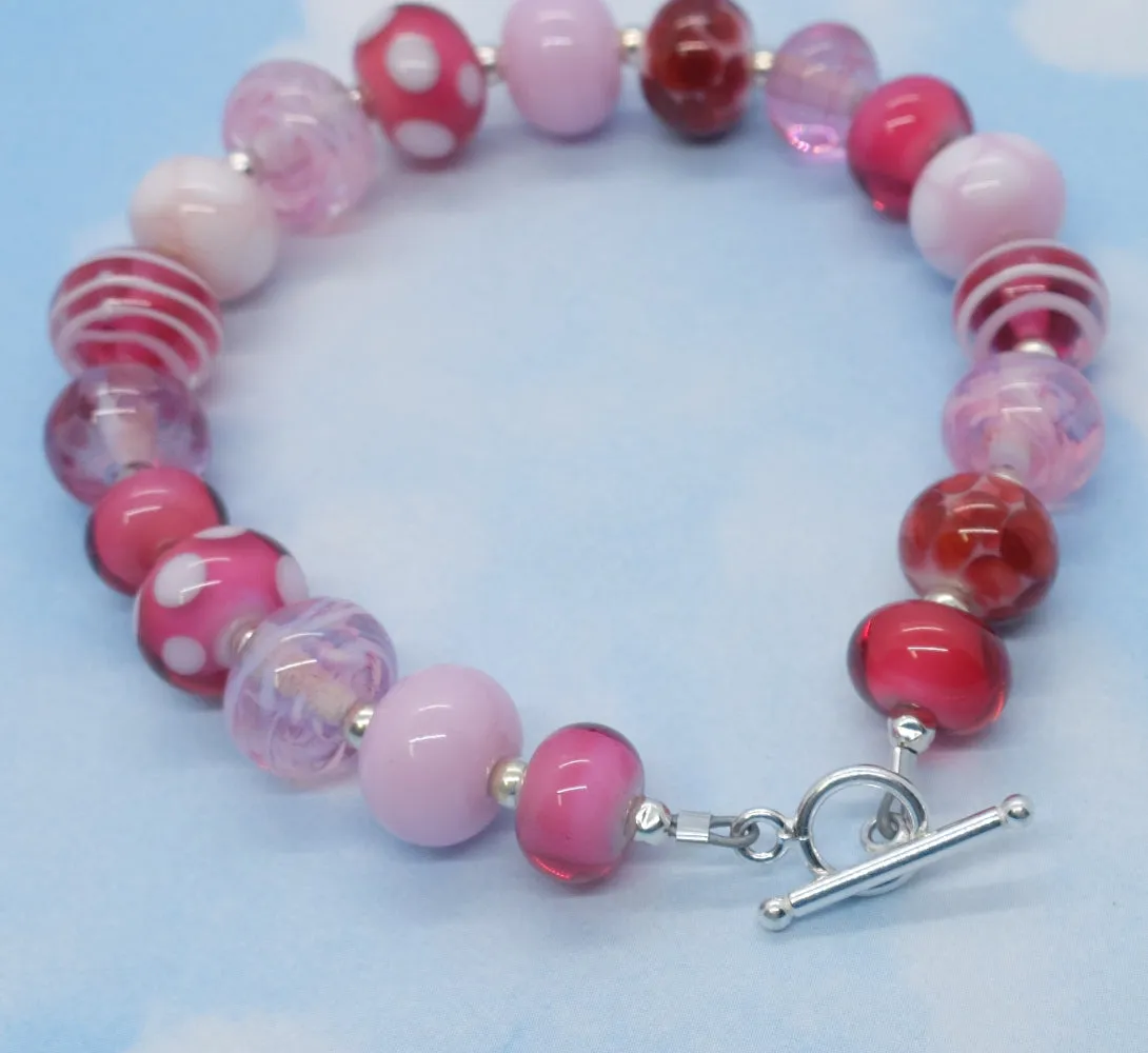 girly pink mini bead bracelet