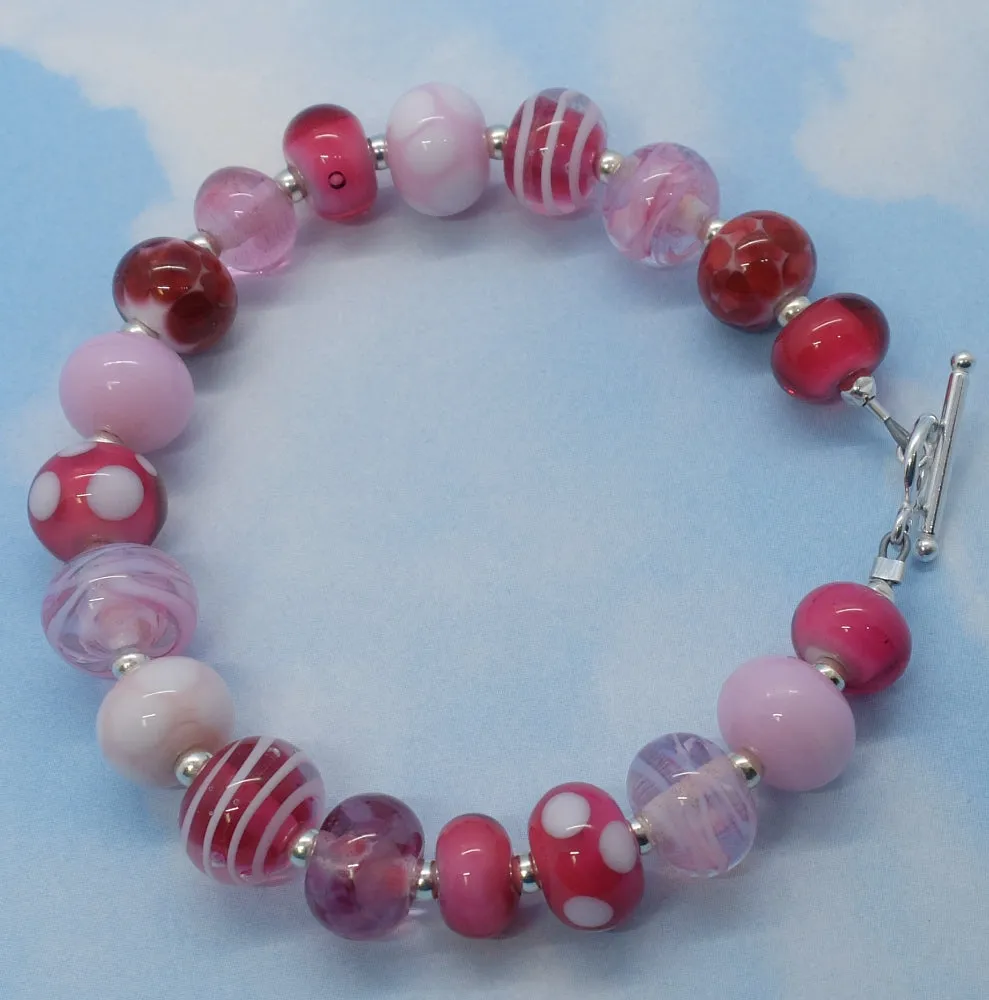 girly pink mini bead bracelet