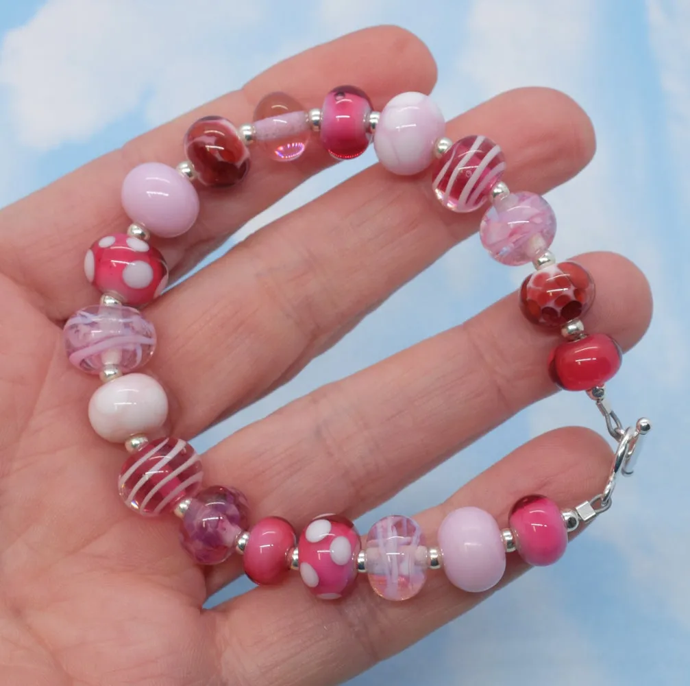 girly pink mini bead bracelet