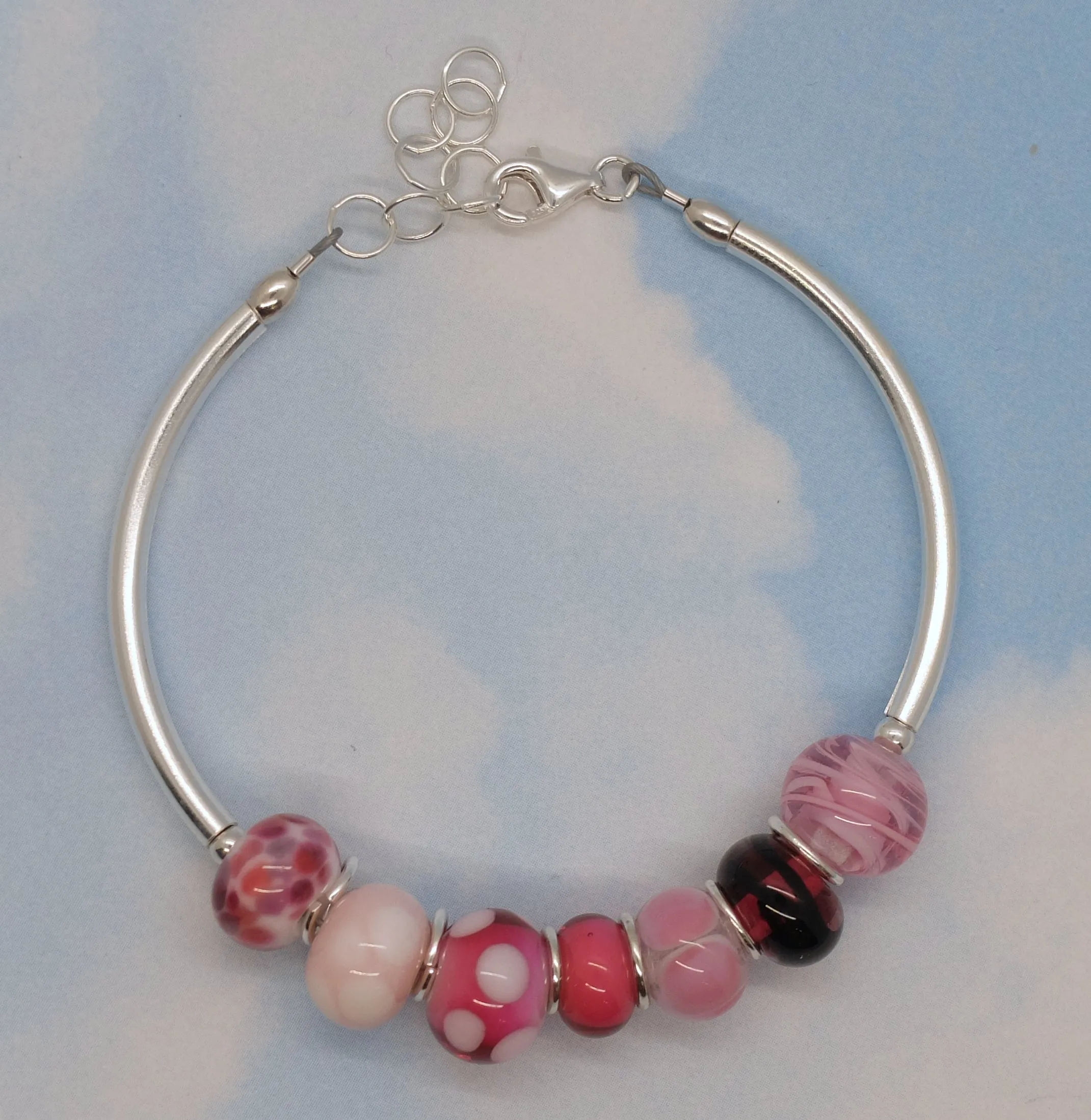 girly pink mini strand bracelet