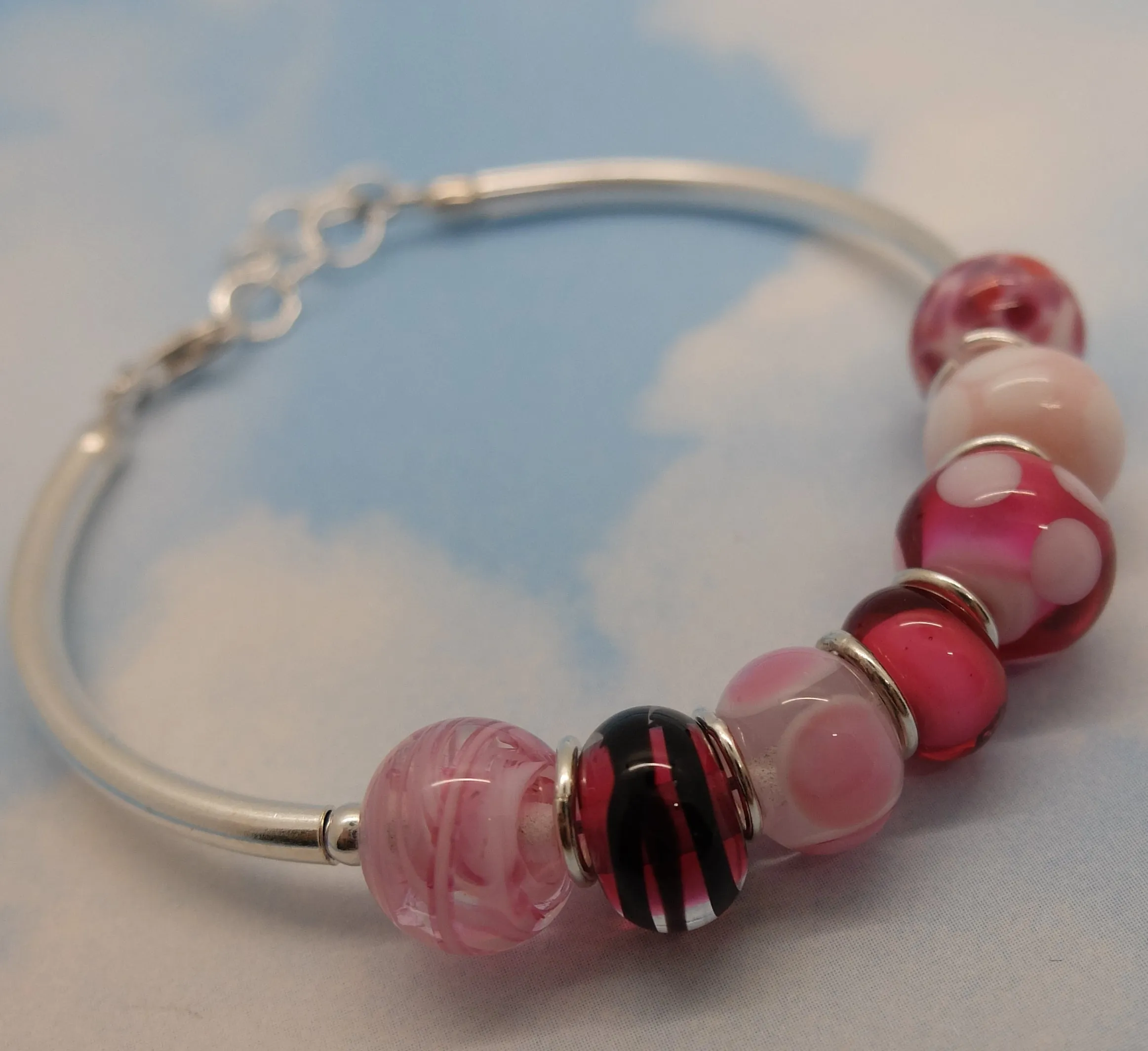 girly pink mini strand bracelet