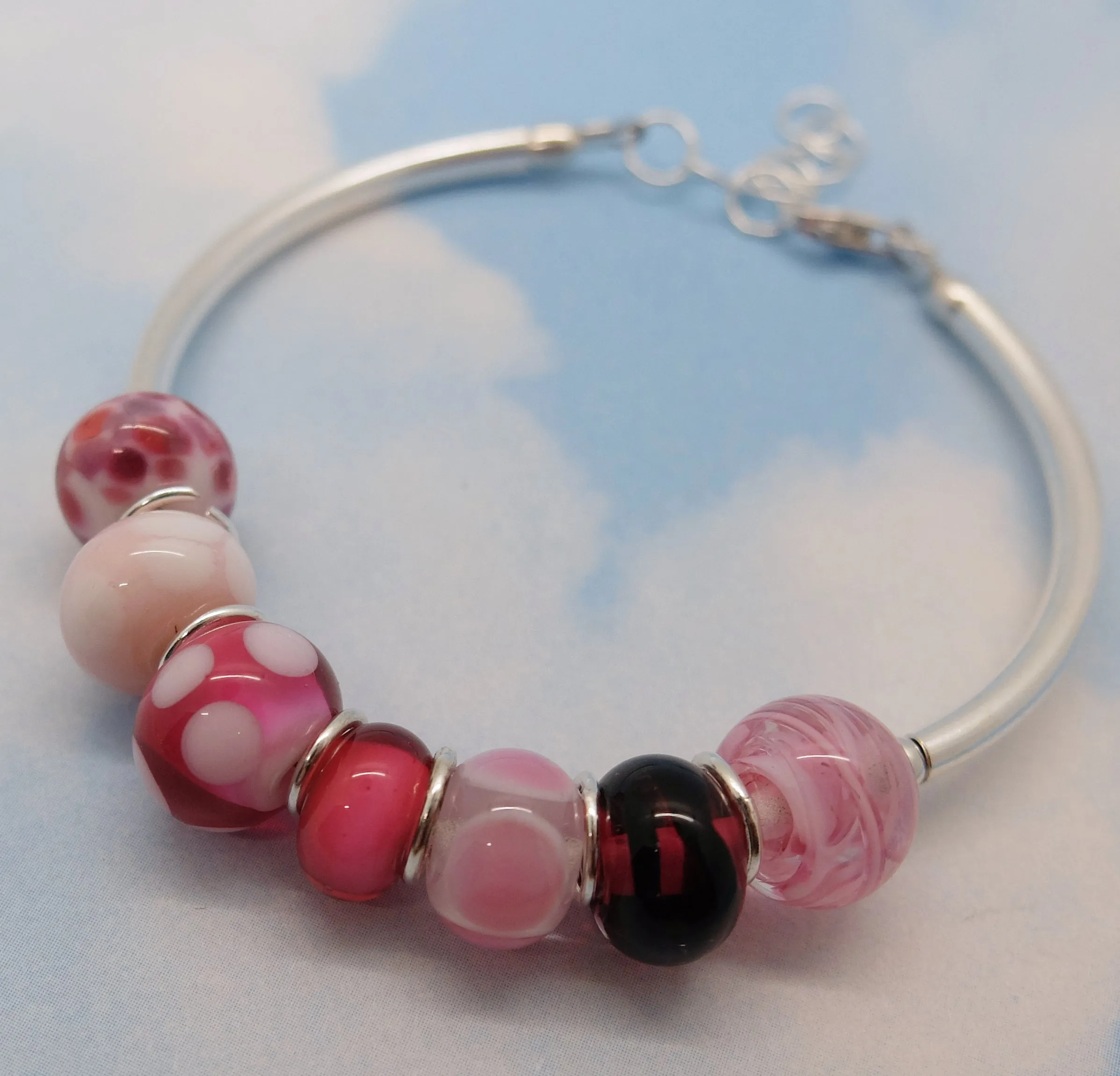 girly pink mini strand bracelet