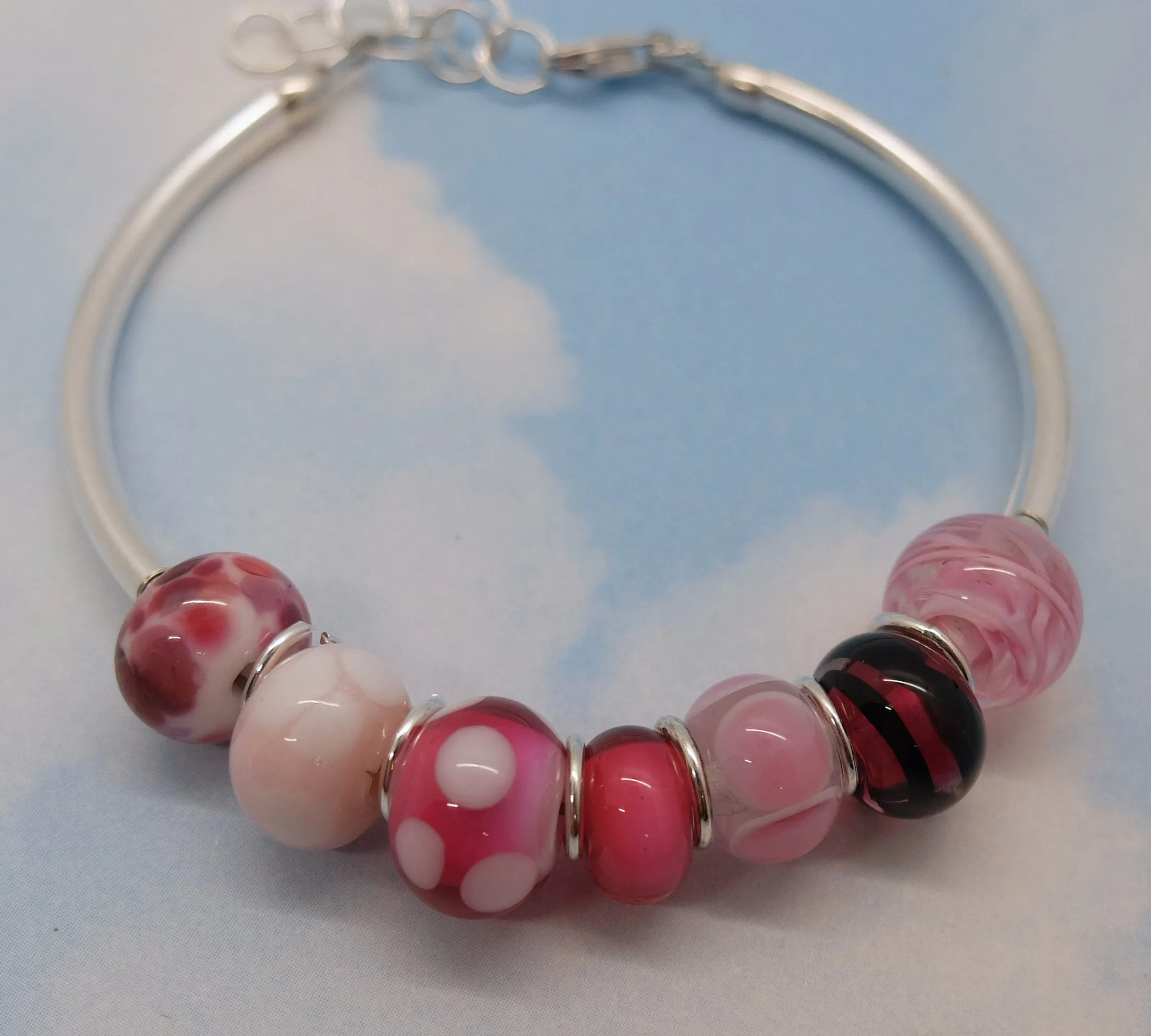 girly pink mini strand bracelet