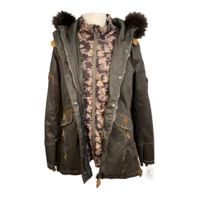 Goode Rider 'Doubles' Jacket in Army Green/Brown - Women's Small