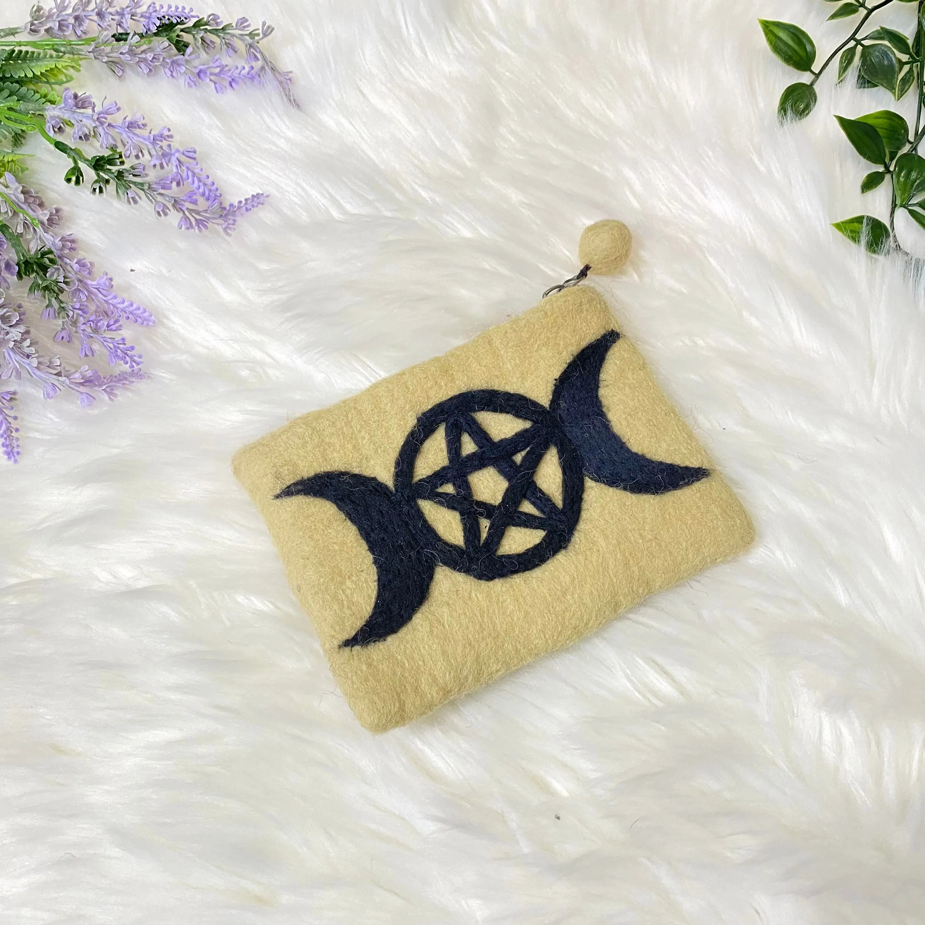 Handmade Felted Pentagon Design Pouch