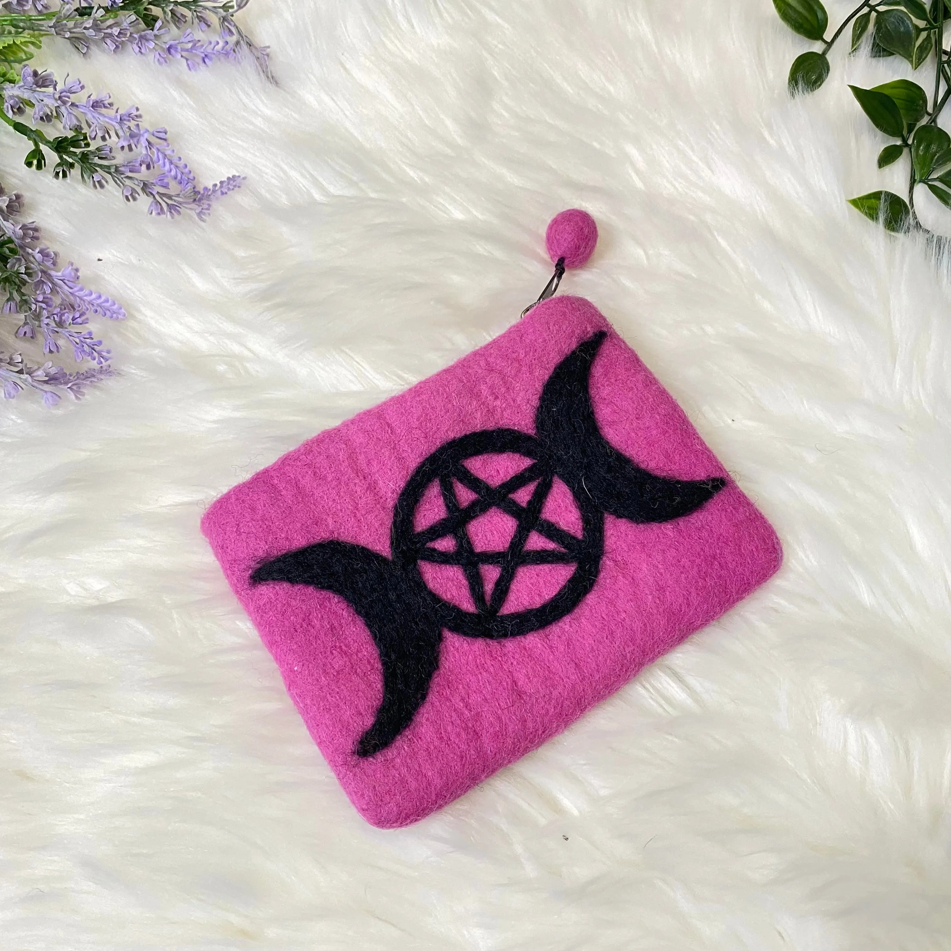 Handmade Felted Pentagon Design Pouch