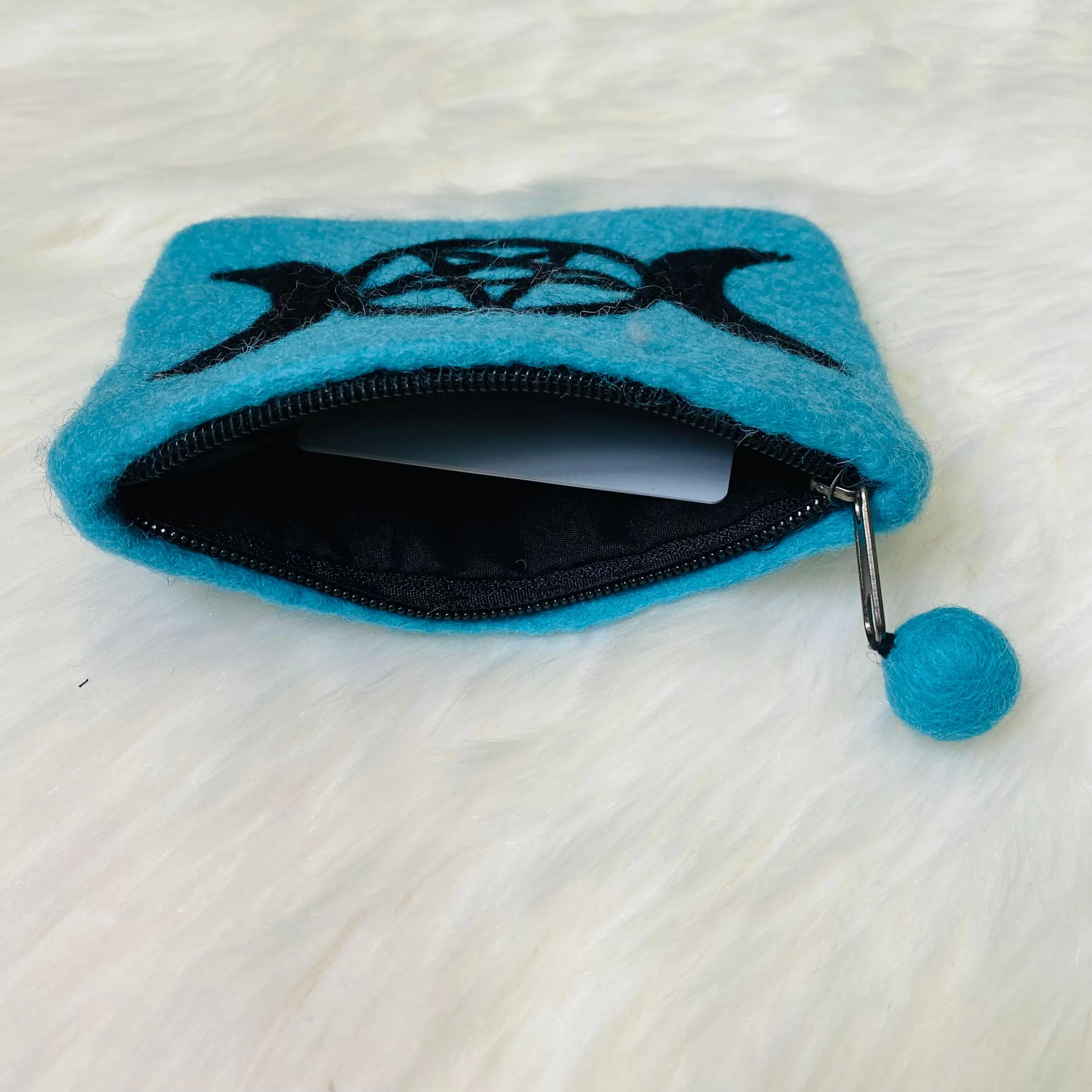 Handmade Felted Pentagon Design Pouch