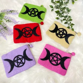 Handmade Felted Pentagon Design Pouch