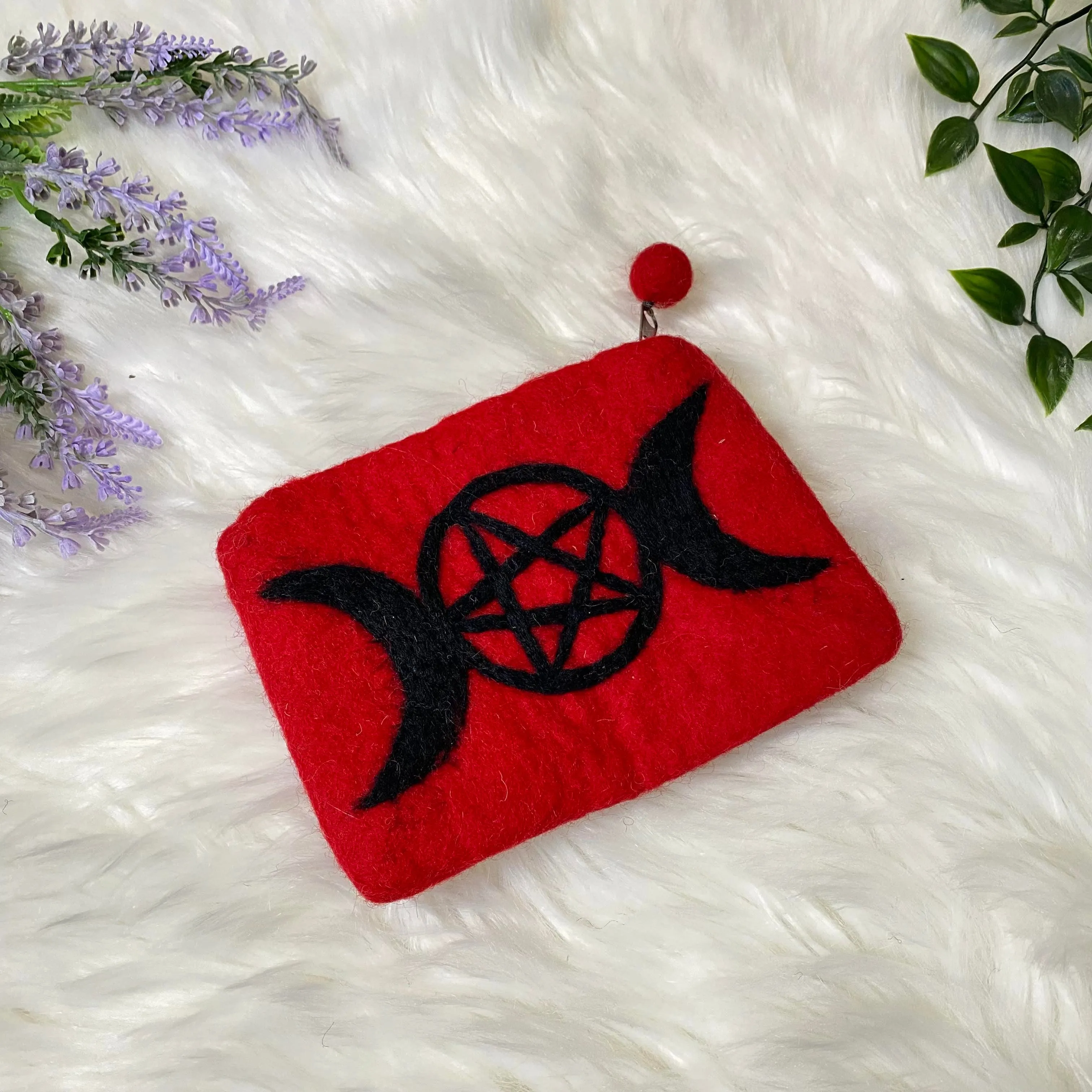 Handmade Felted Pentagon Design Pouch