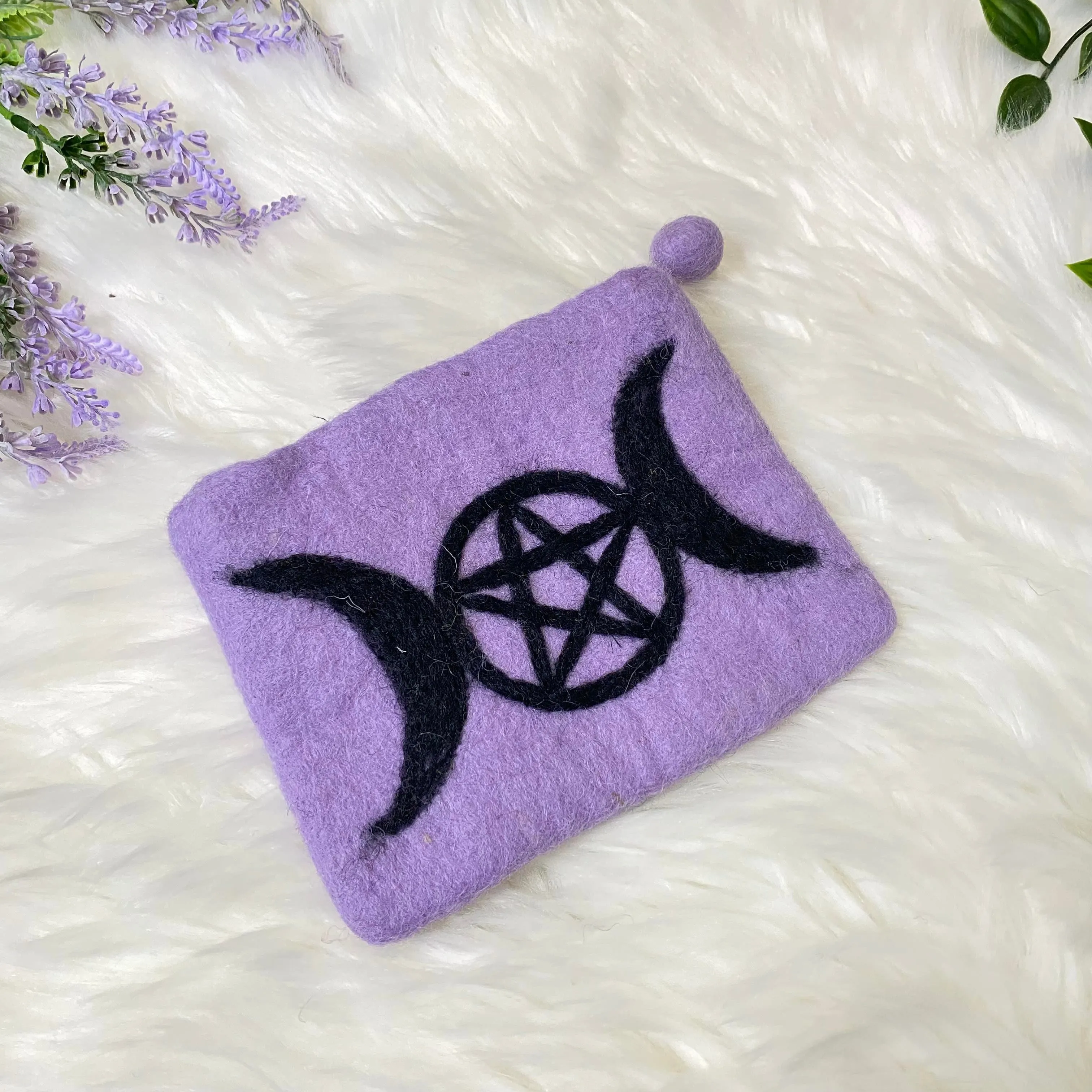 Handmade Felted Pentagon Design Pouch