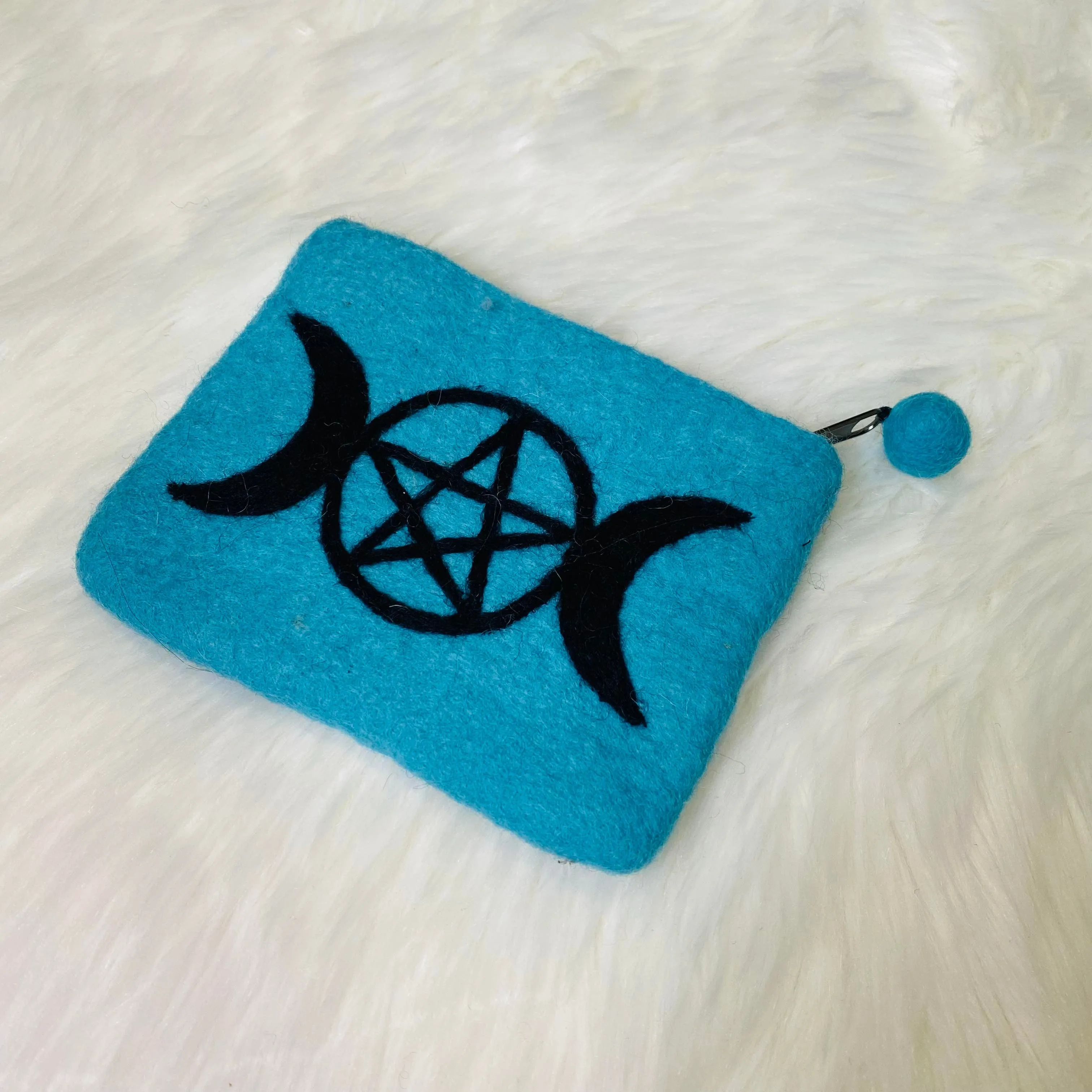 Handmade Felted Pentagon Design Pouch