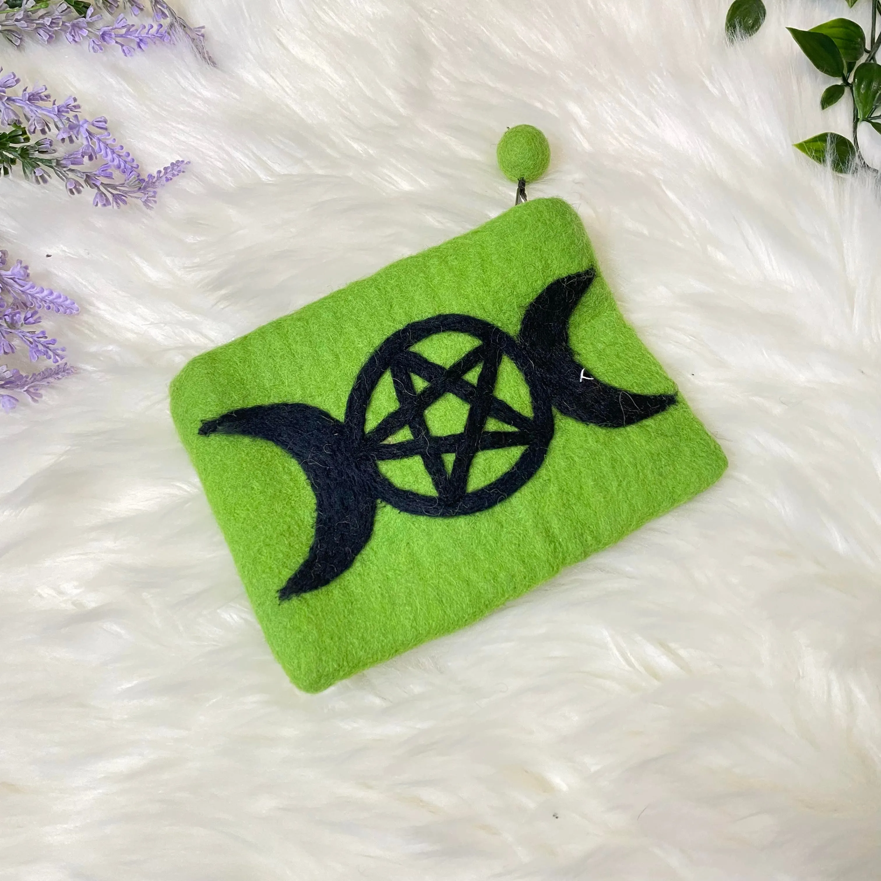 Handmade Felted Pentagon Design Pouch