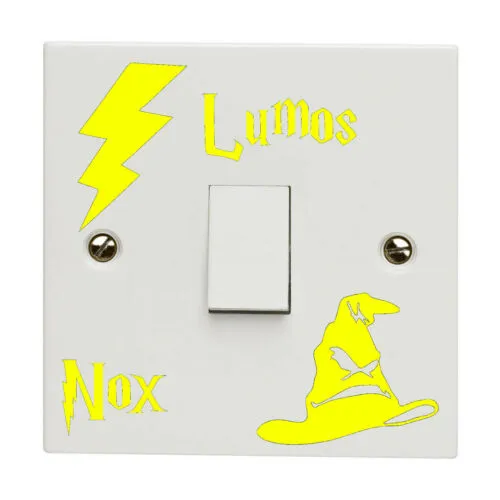 Harry Potter Light Switch Sticker Decal Lumos Nox Lightswitch Vinyl Black Gold