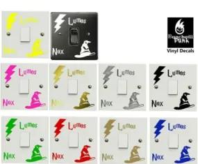 Harry Potter Light Switch Sticker Decal Lumos Nox Lightswitch Vinyl Black Gold