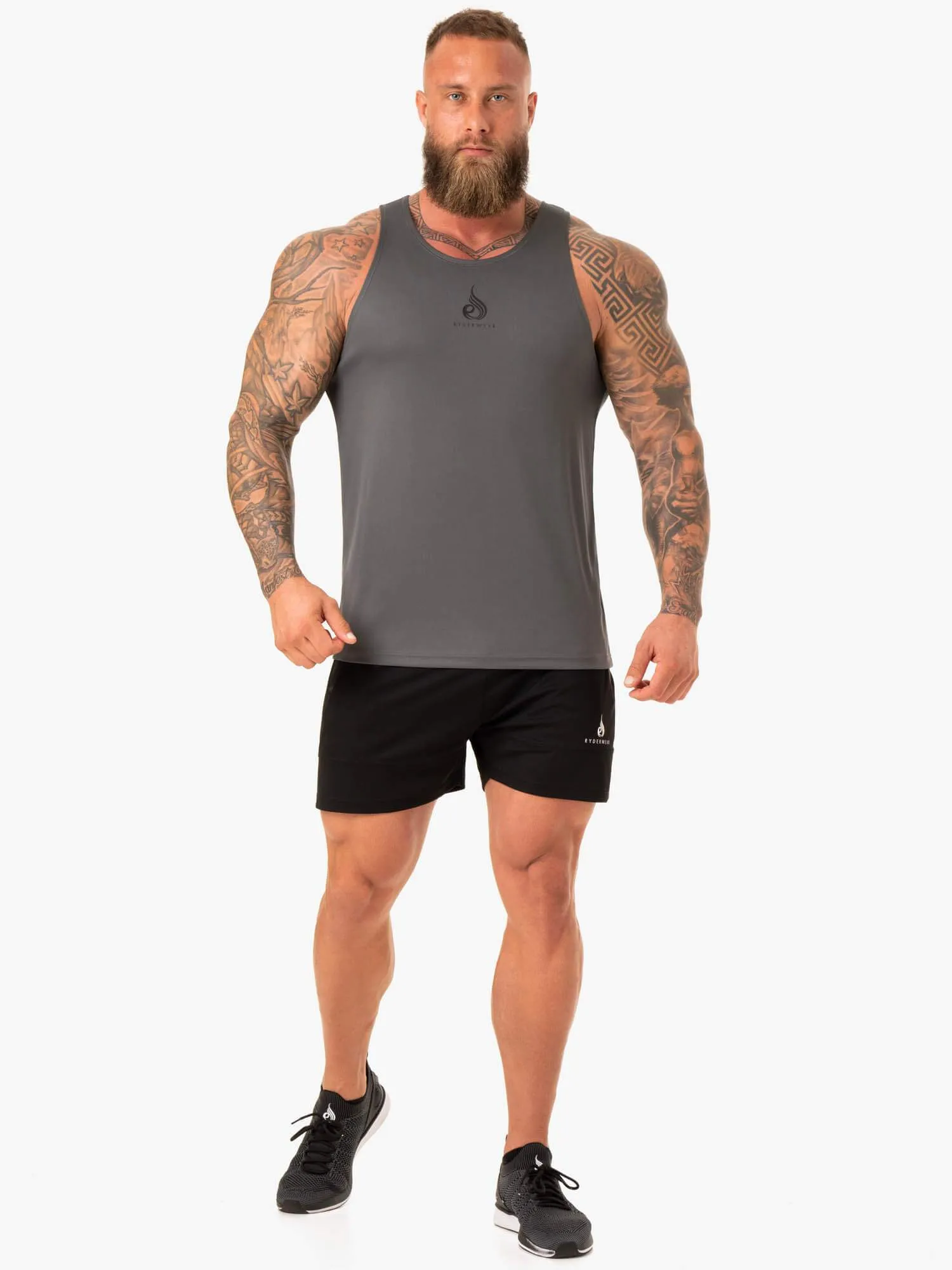 Heighten Mesh Regular Tank - Charcoal