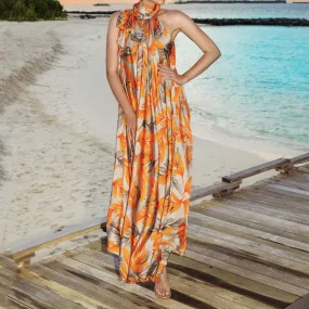 High Neck Beach Sunset Serenity Gown J5866