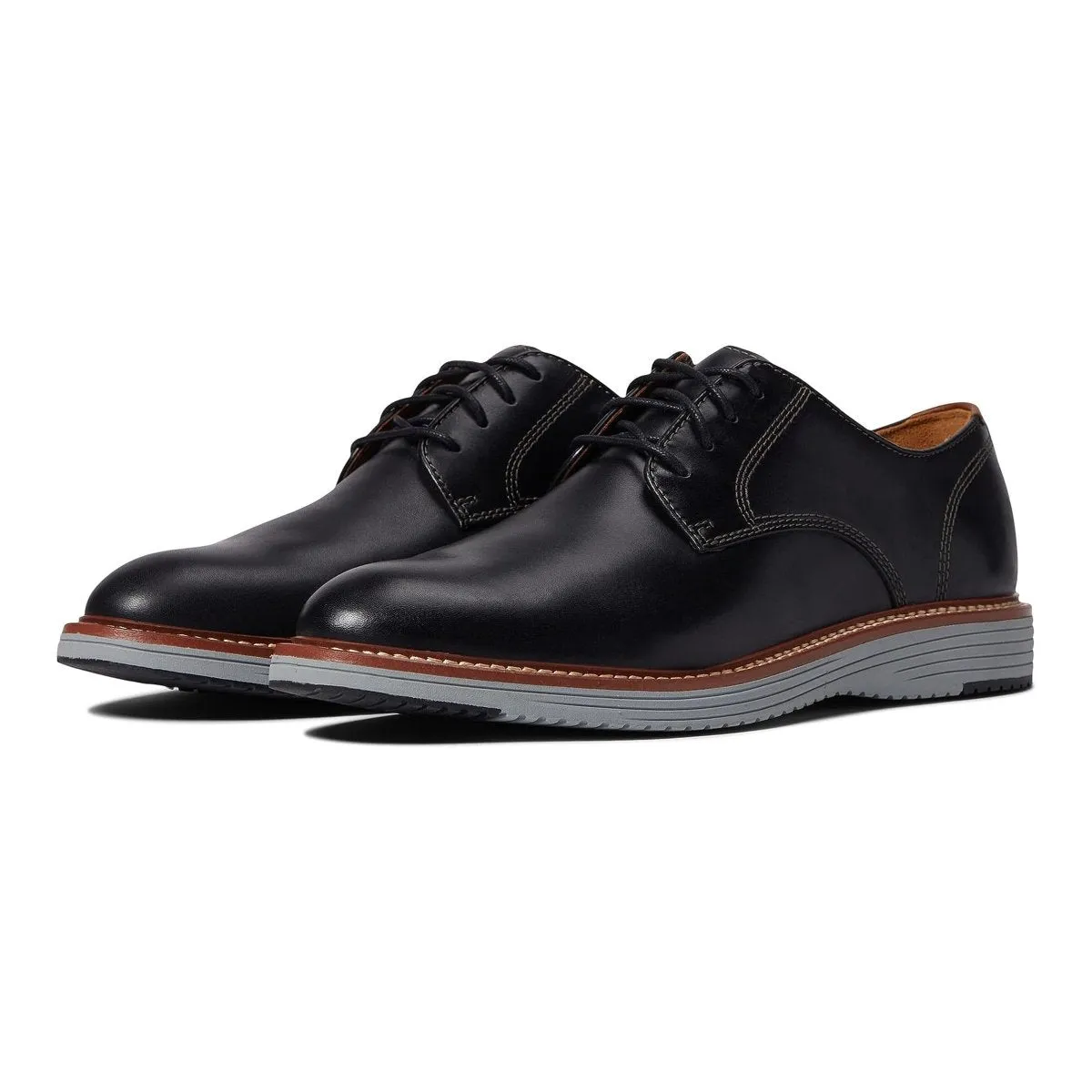 Johnston & Murphy Men's Upton Plain Toe Black Full Grain