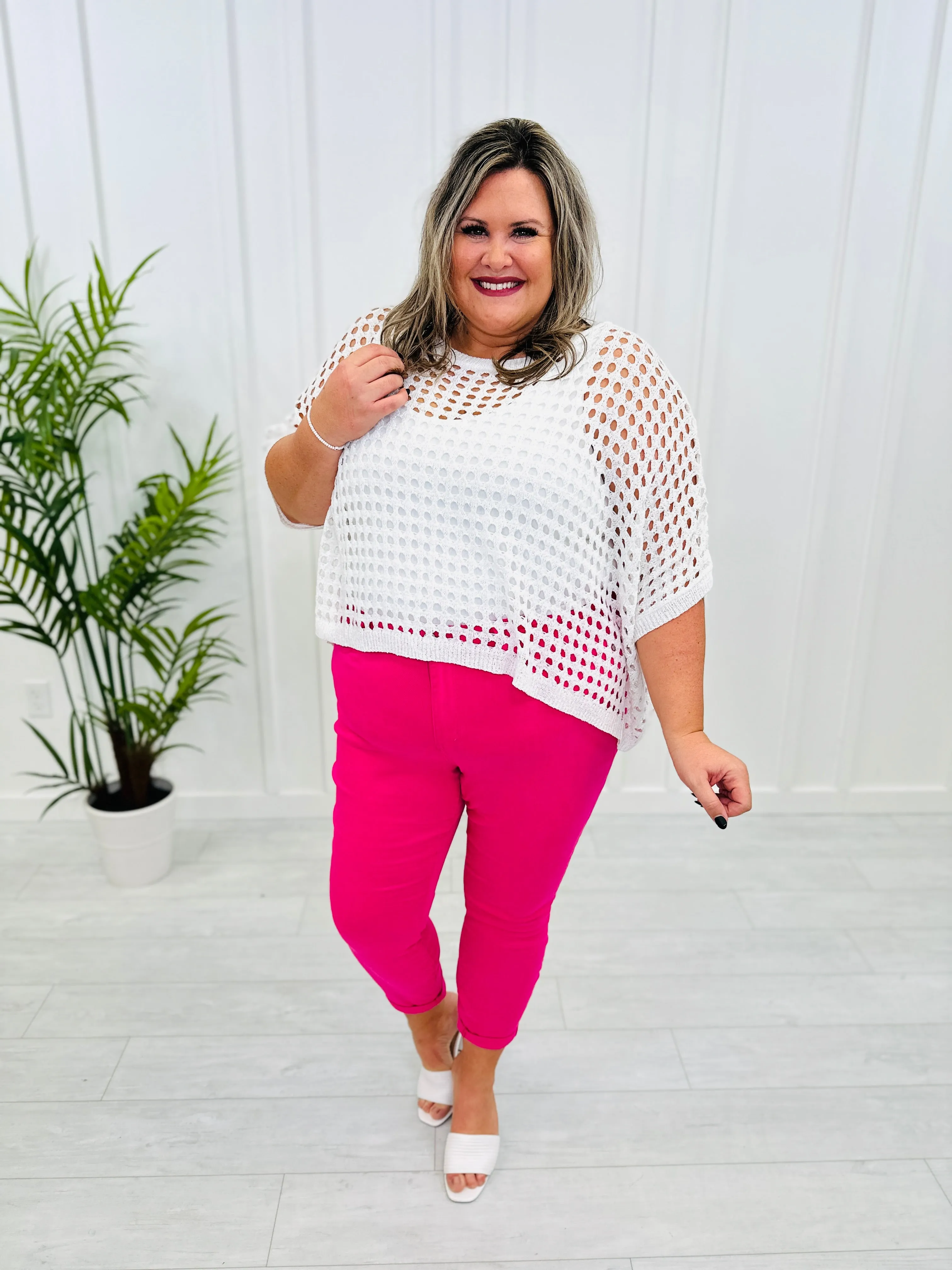 Judy Blue Pretty In Pink Slim Fit Jeans in Reg/Curvy