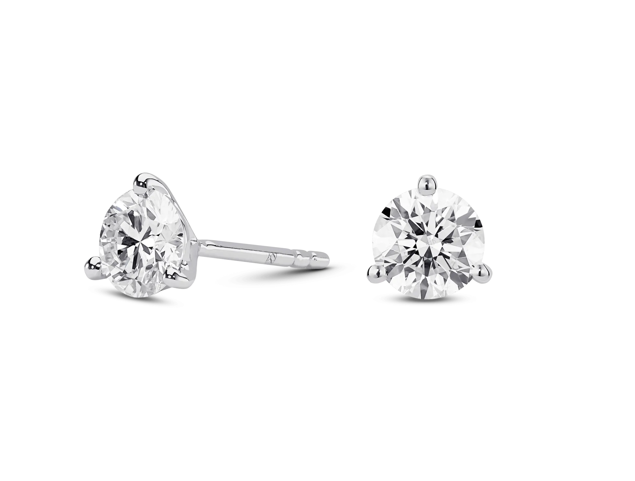 Lab-Grown Diamond 1ct. tw. Round Brilliant Solitaire 14k Gold Studs | White