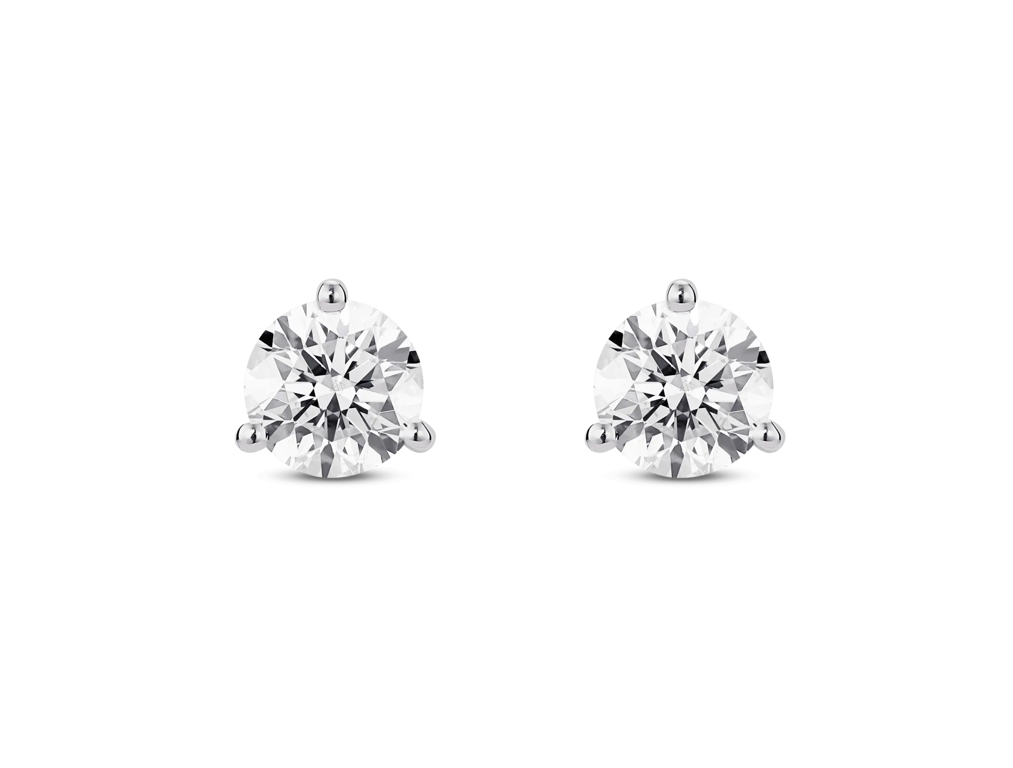 Lab-Grown Diamond 1ct. tw. Round Brilliant Solitaire 14k Gold Studs | White