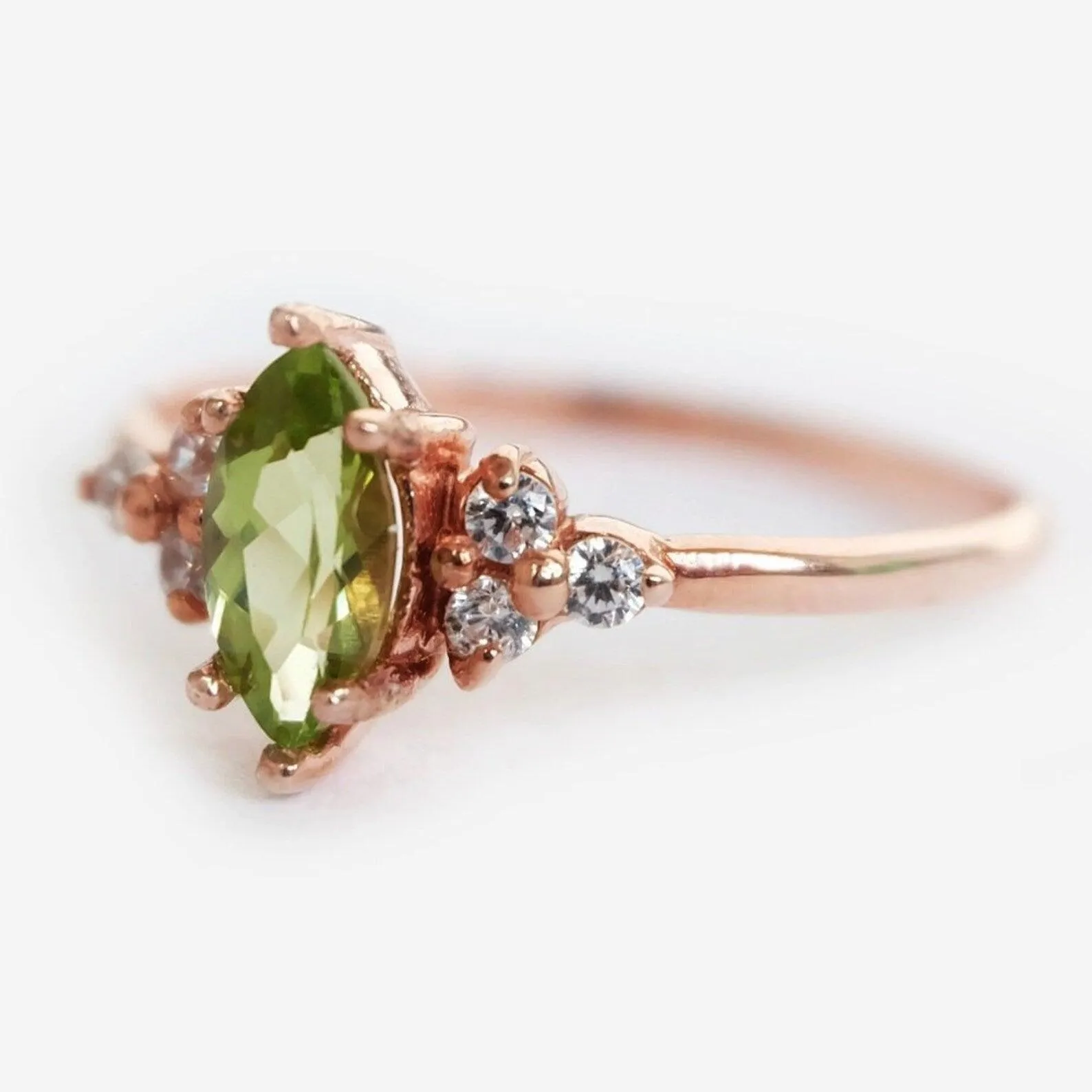 Marquise Peridot Diamond Ring Renée