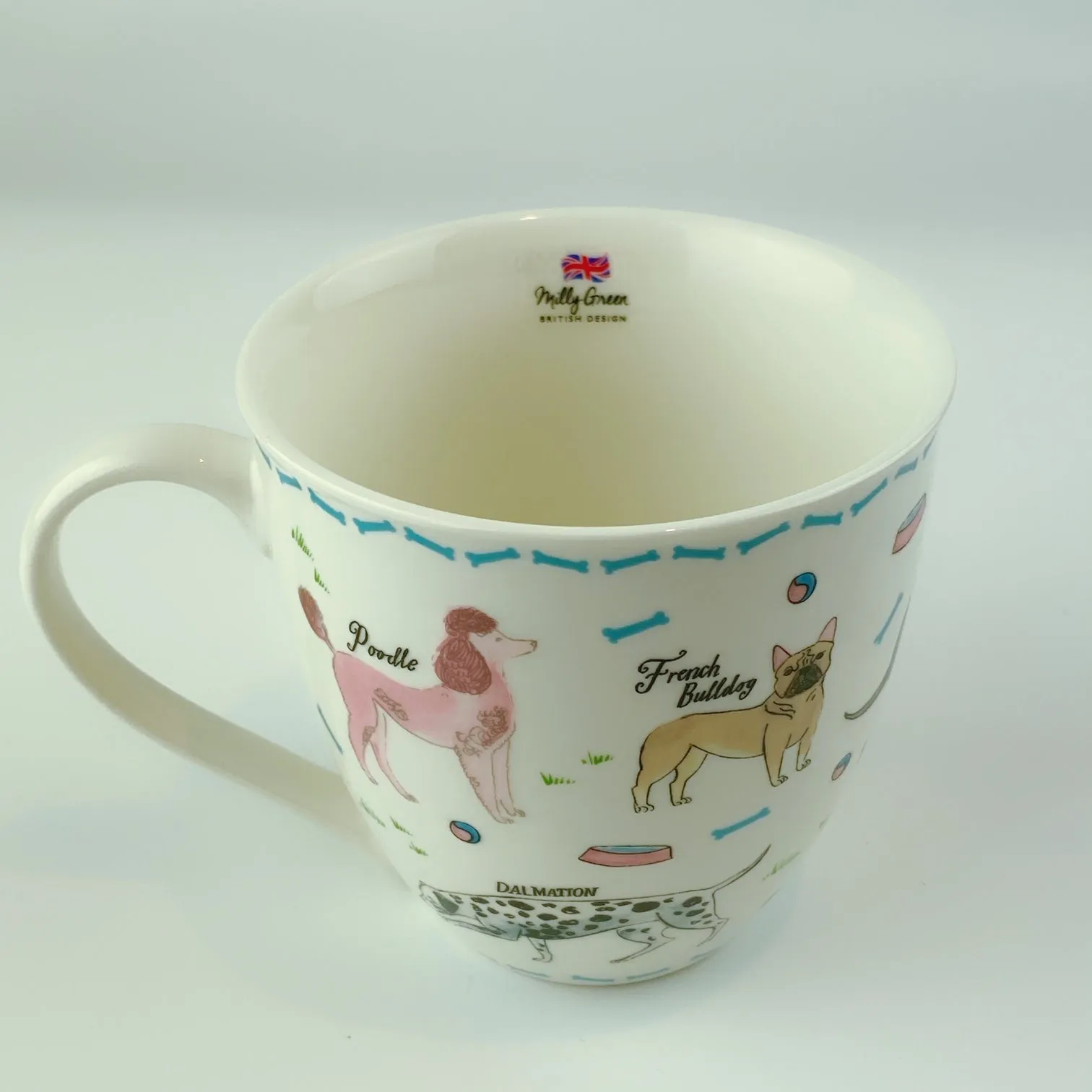 Milly Green British Design Debonair Dogs Coffee Mug Tea Cup 20 oz