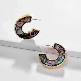 Natural Shine Multicolor Enamel Hoop Earring