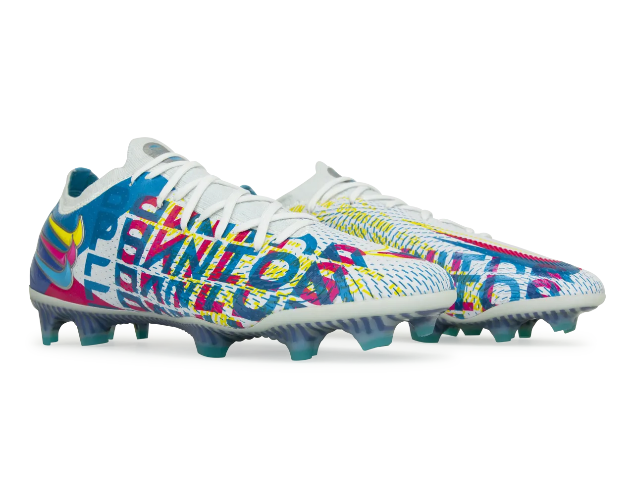 Nike Men's Phantom GT Elite 3D FG White/Pink/Yellow/Blue