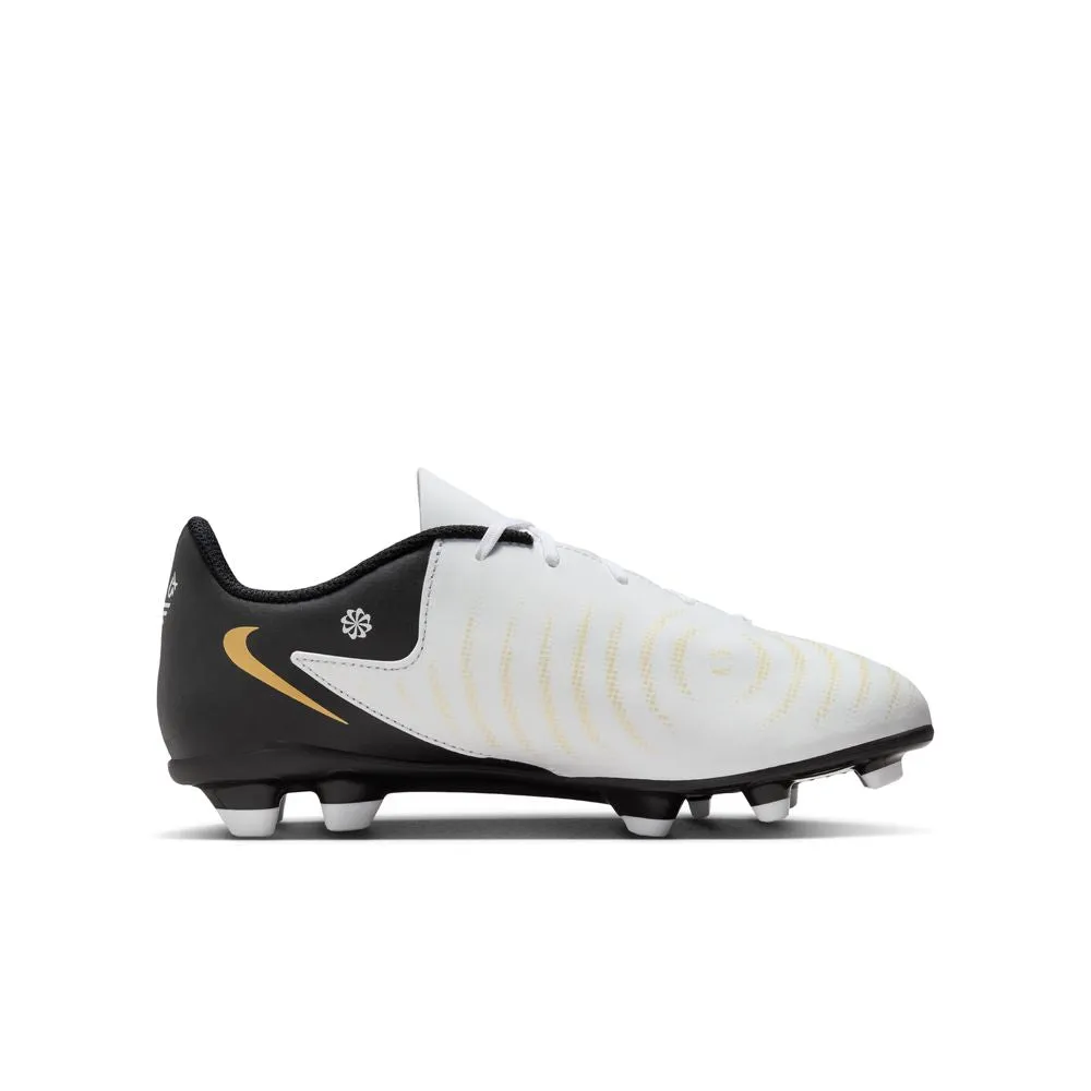 Nike Phantom GX II Club FG Jnr Football Boots (White/Black/Metallic Gold)