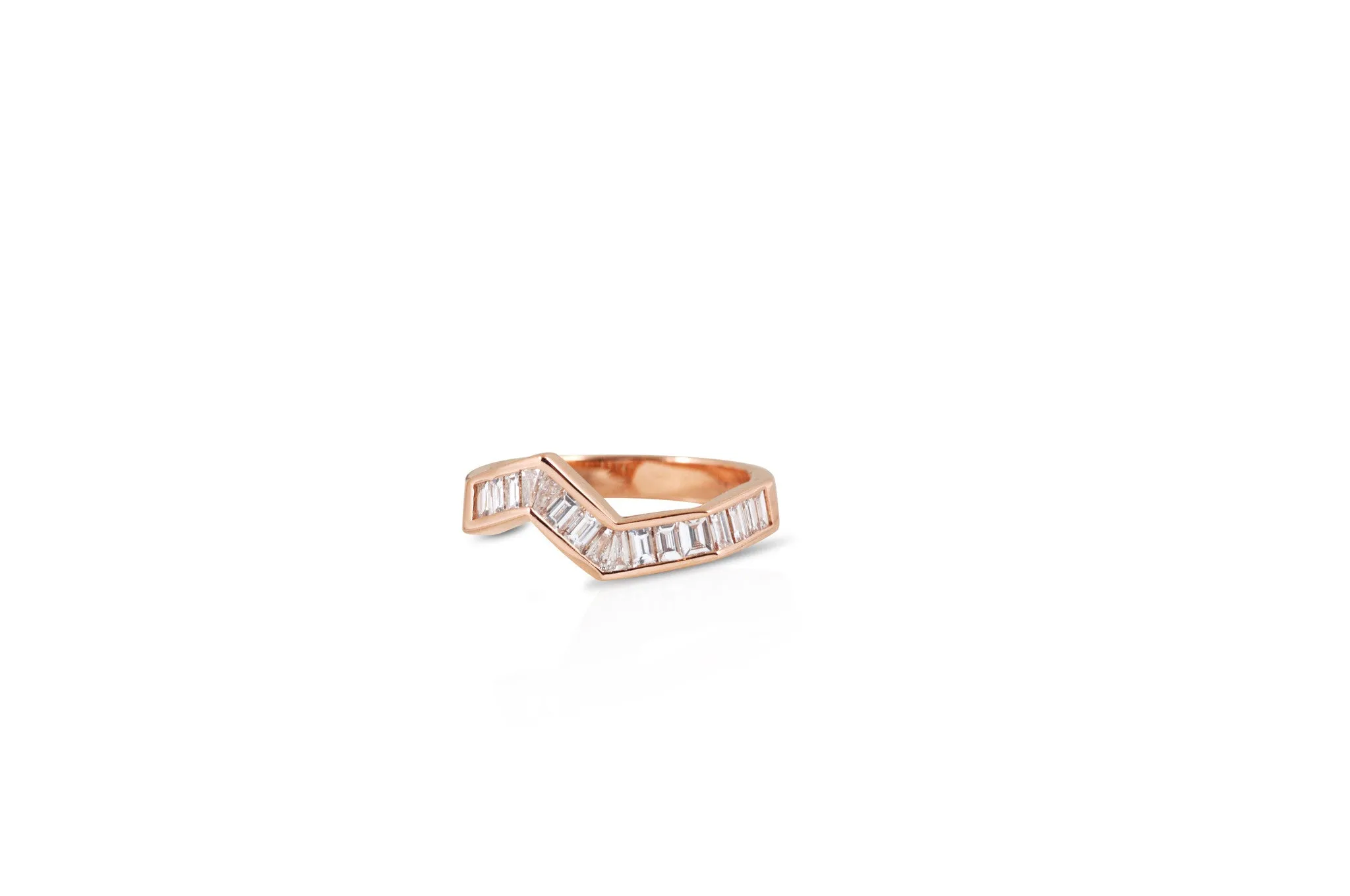 Origami Ziggy Diamond Ring in Rose Gold