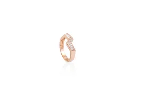 Origami Ziggy Diamond Ring in Rose Gold