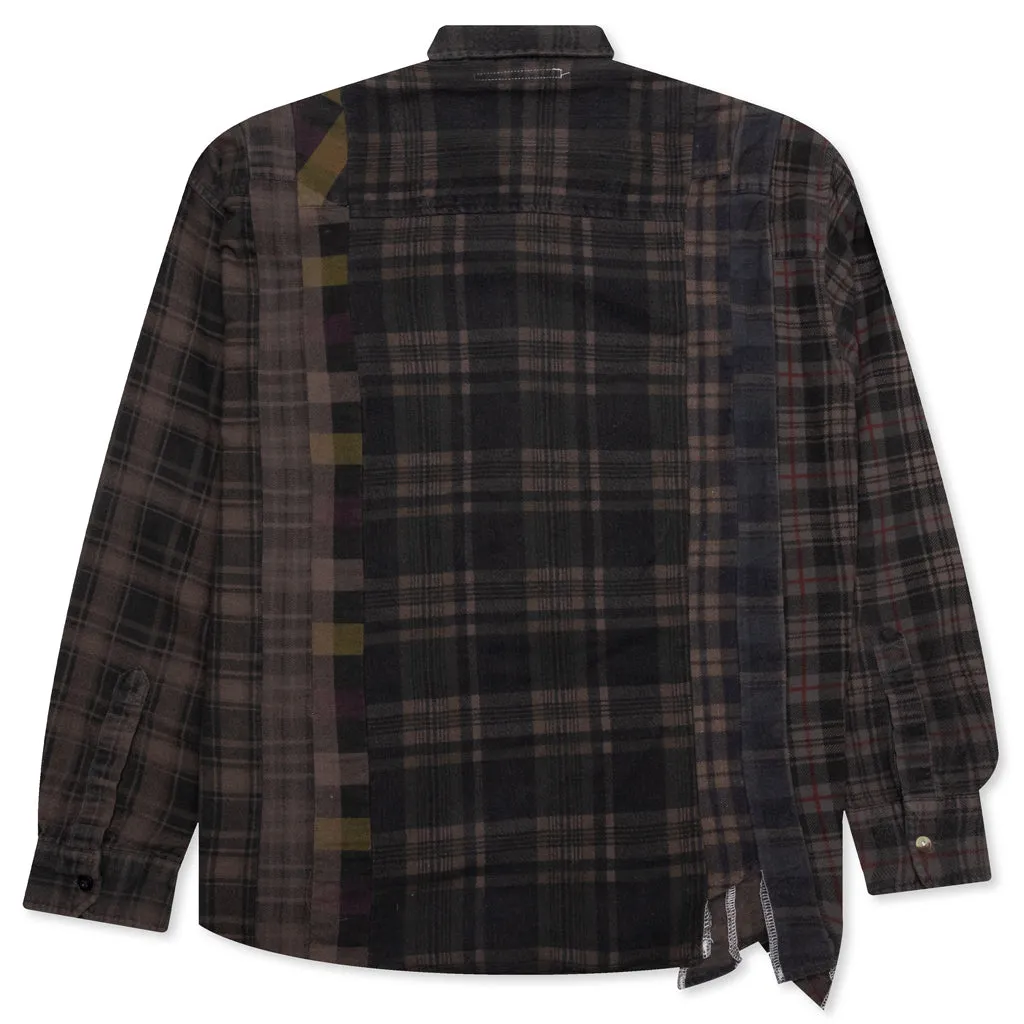 Over Dye 7 Cuts Shirt - Brown