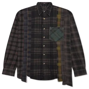 Over Dye 7 Cuts Shirt - Brown