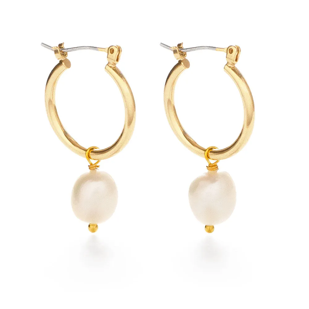 Pearl Hoop Earrings