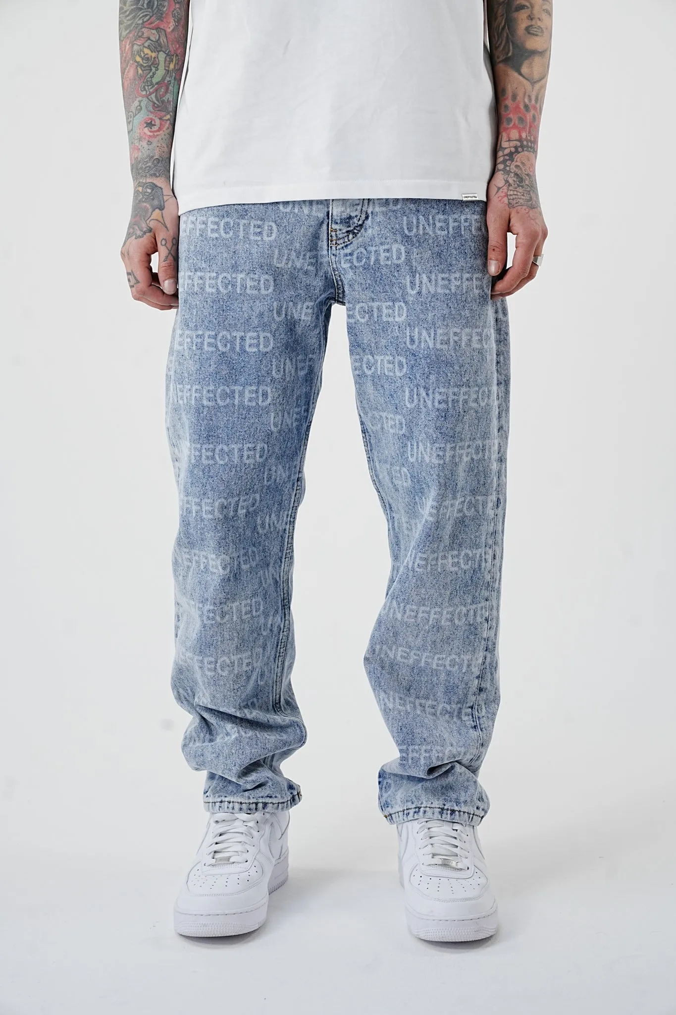 Premium Baggy Laser Printed Signature Jeans