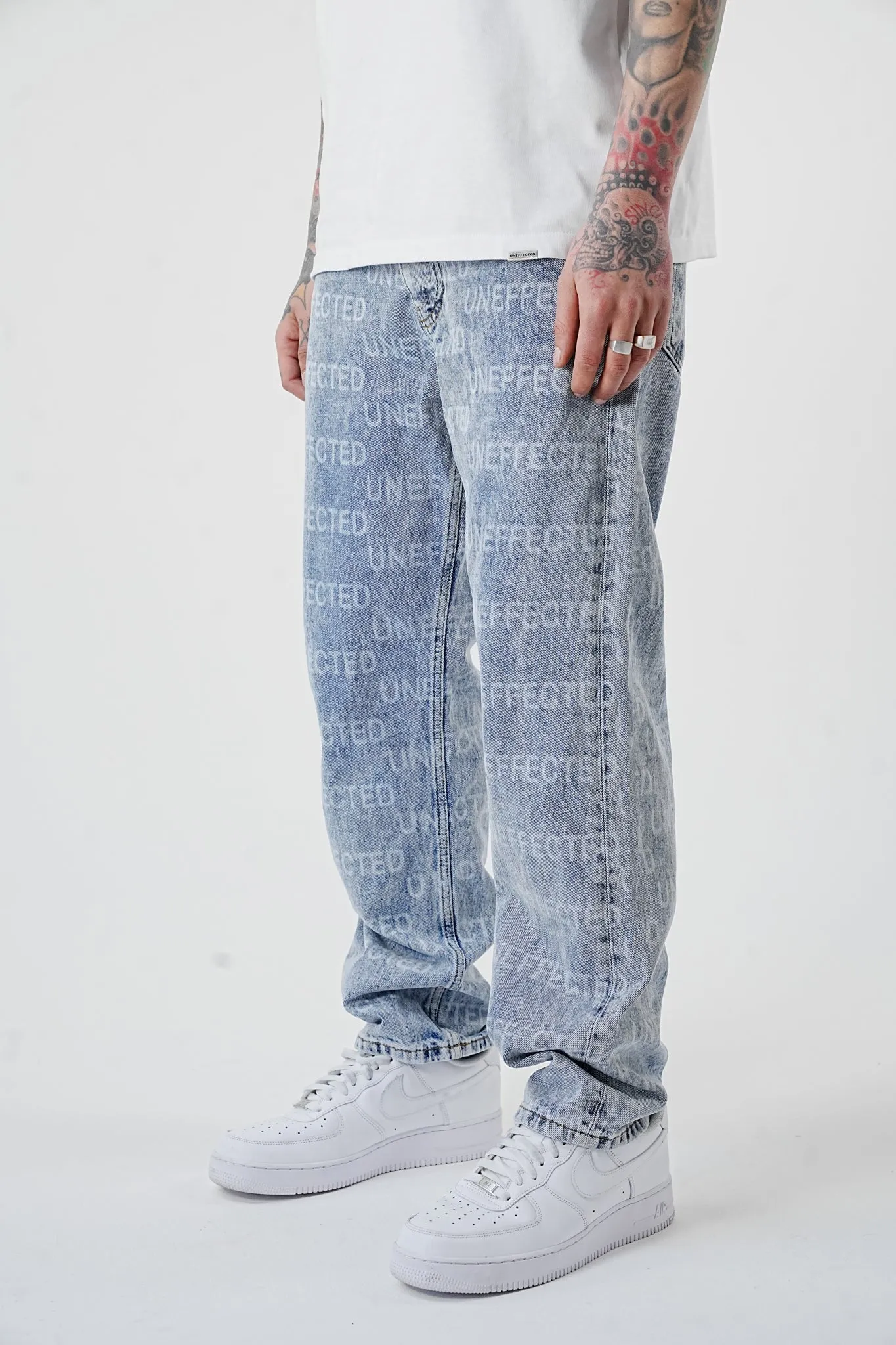 Premium Baggy Laser Printed Signature Jeans