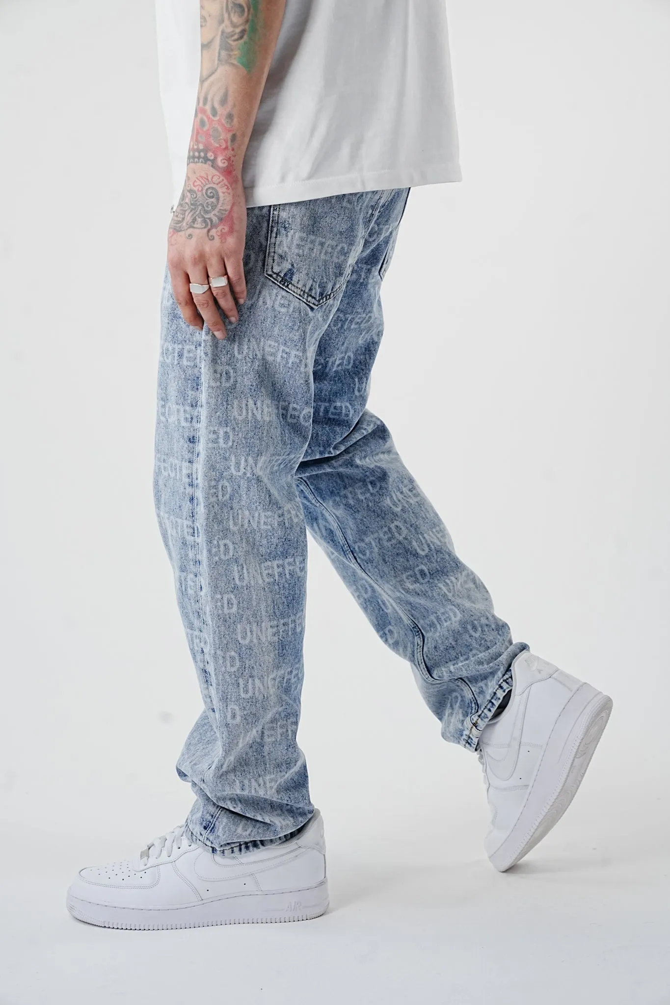 Premium Baggy Laser Printed Signature Jeans